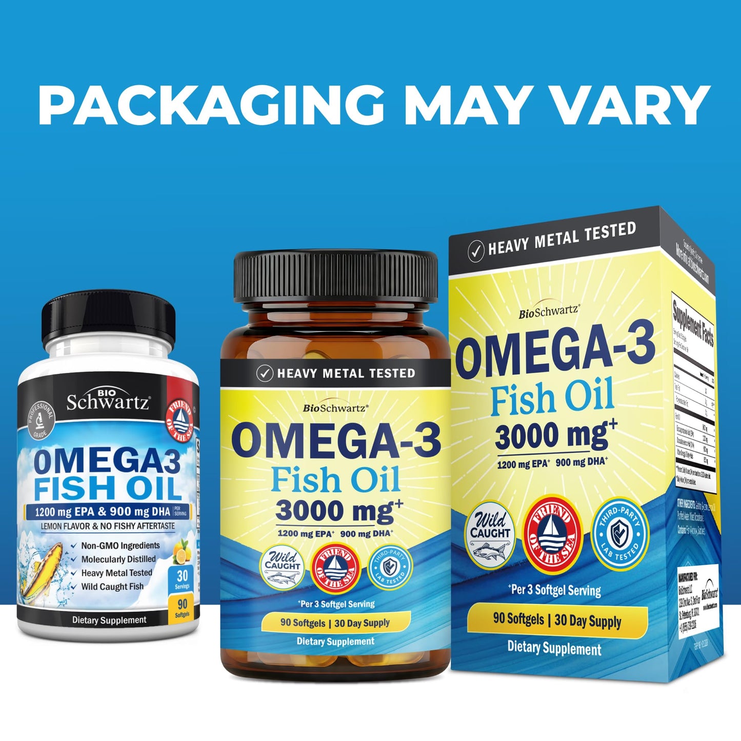 BioSchwartz Triple Strength Omega-3 Fish Oil Softgels 90 Count