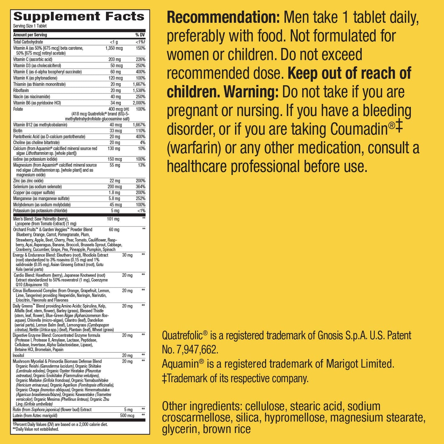 Nature's Way Alive Once Daily Men's Multi Ultra Potency Tablet, 60 Count