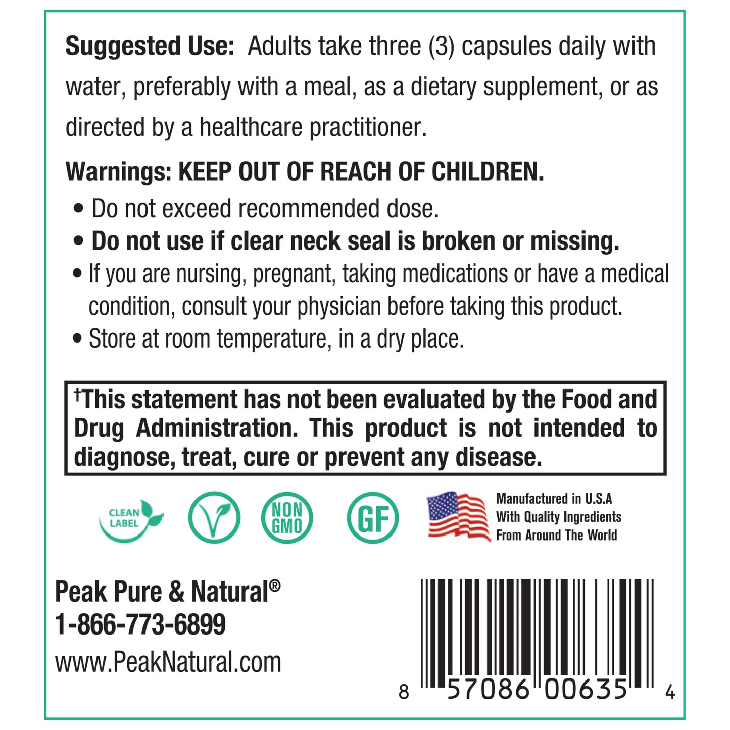 Peak Pure & Natural Peak Prostate Support Capsule 90 Count