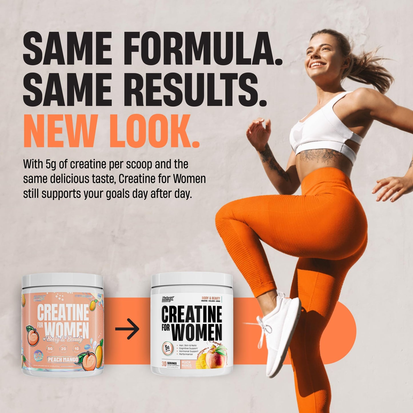 Nutrex Research Creatine for Women Booty & Beauty – Peach Mango Powder, 13 Ounce