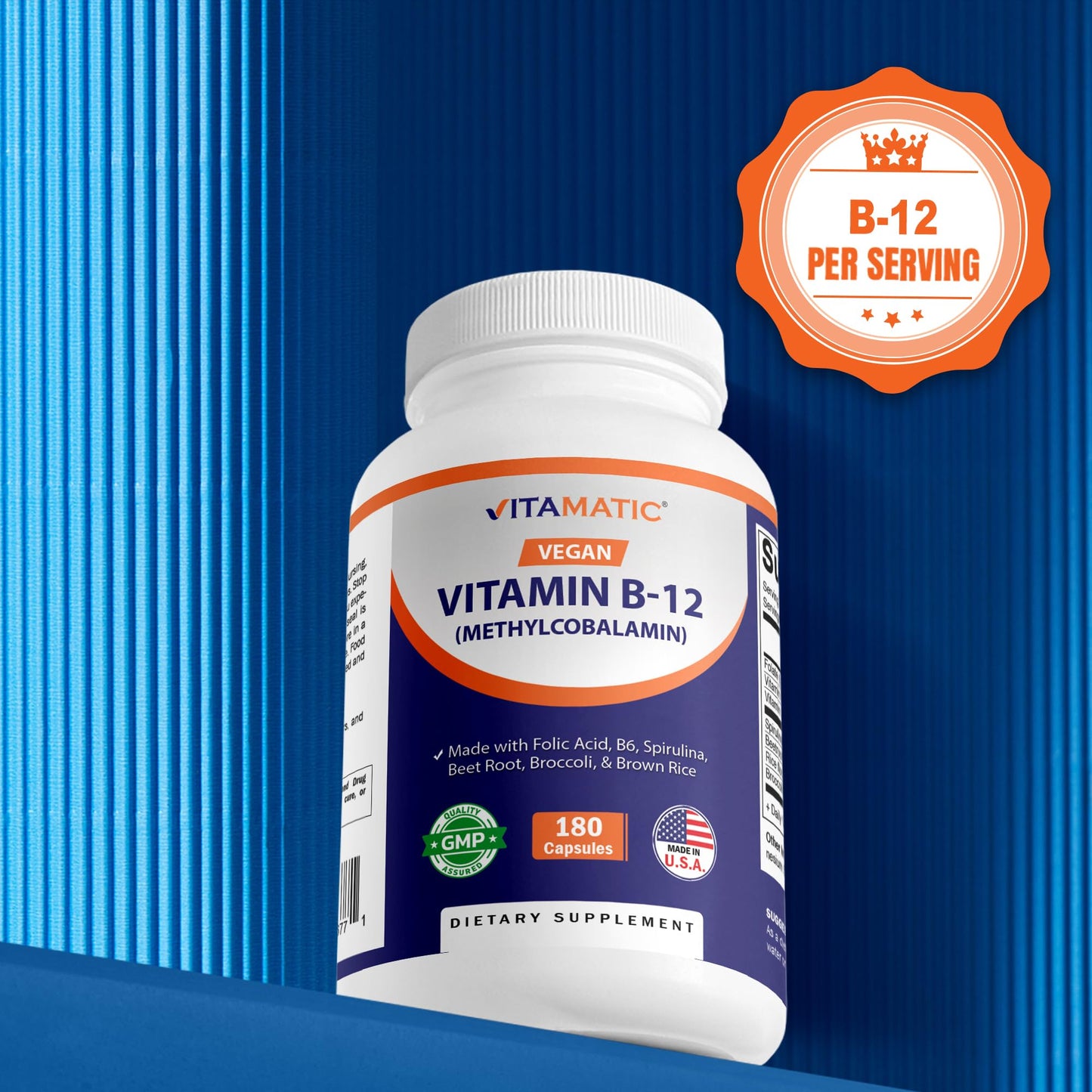 Vitamatic Vegan B12 1000 mcg Capsule, 180 Count