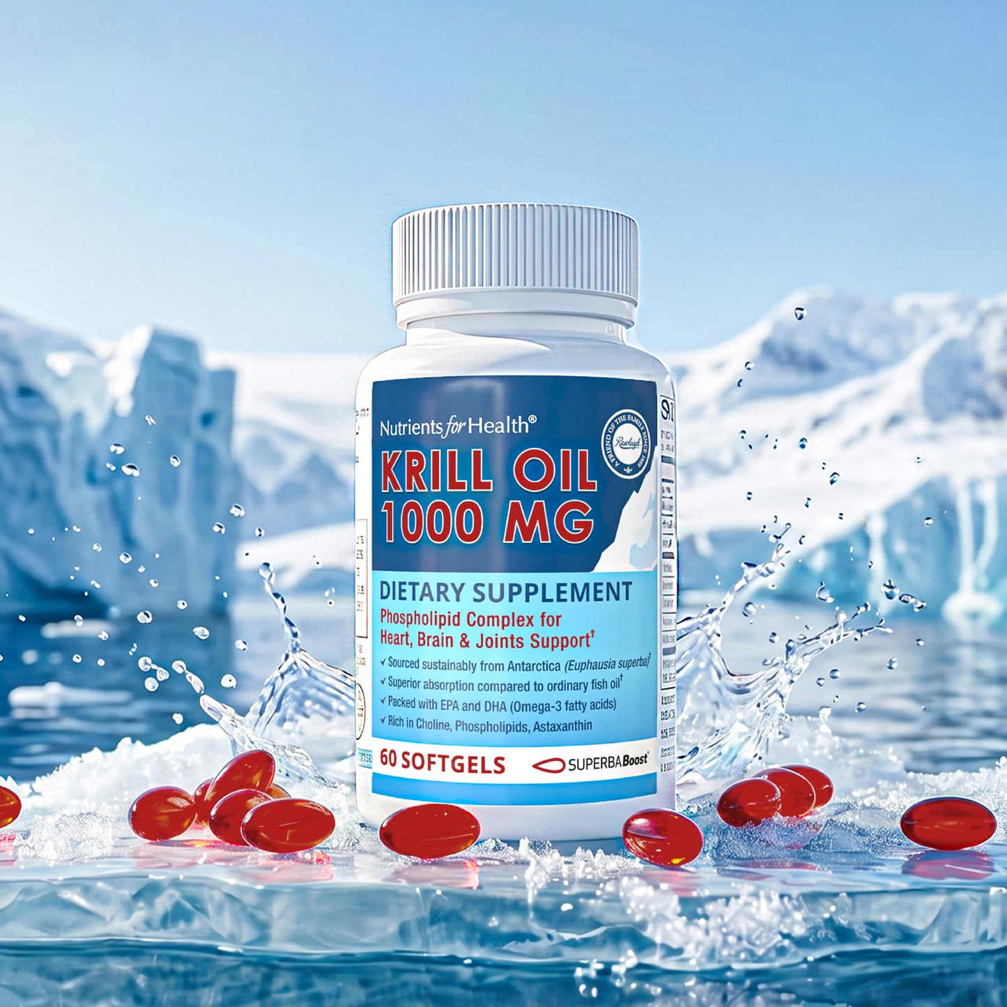 Rawleigh Superba Boost Antarctic Krill Oil 1000mg Softgel, 60 Count