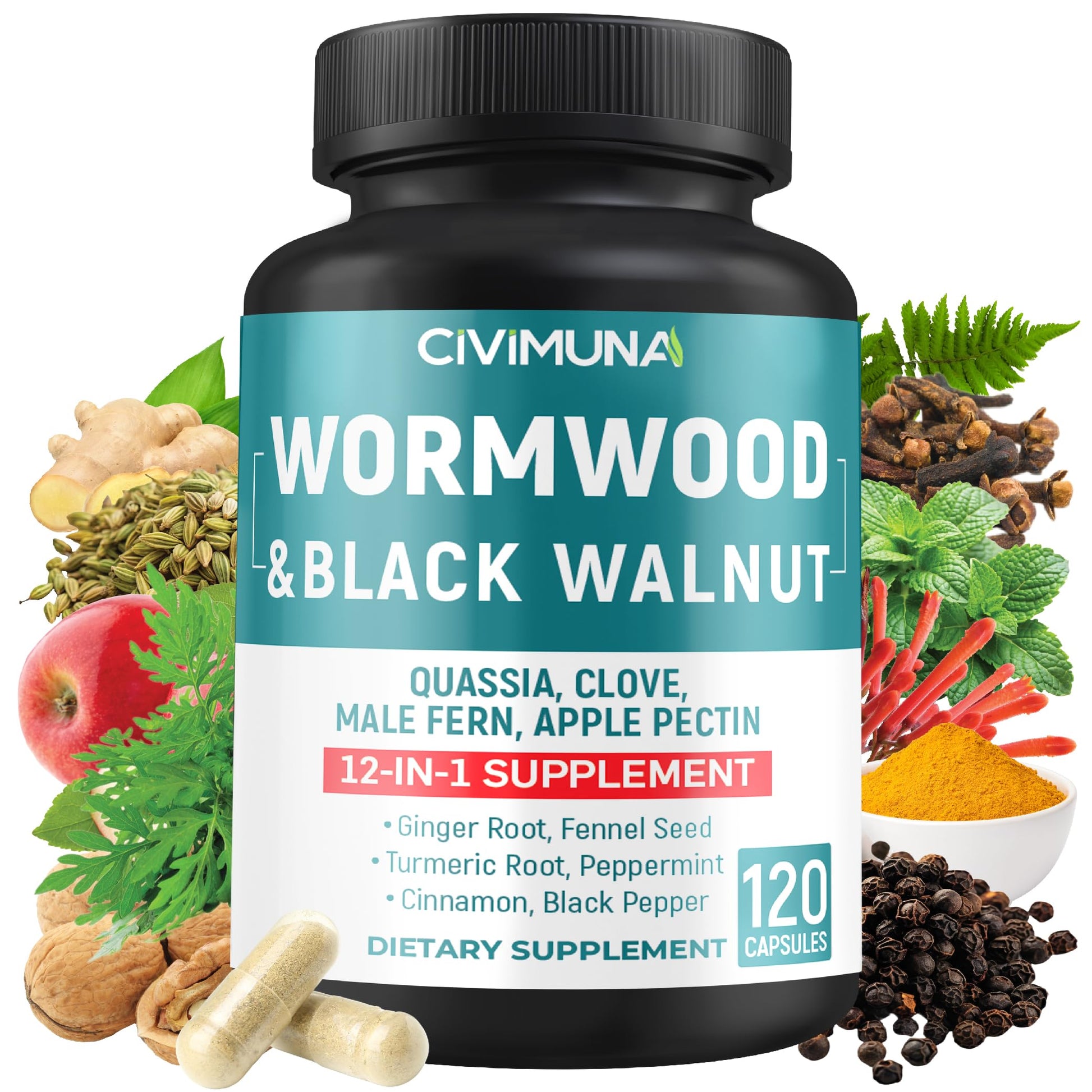 CIVIMUNA Wormwood Extract Capsules 120 Count