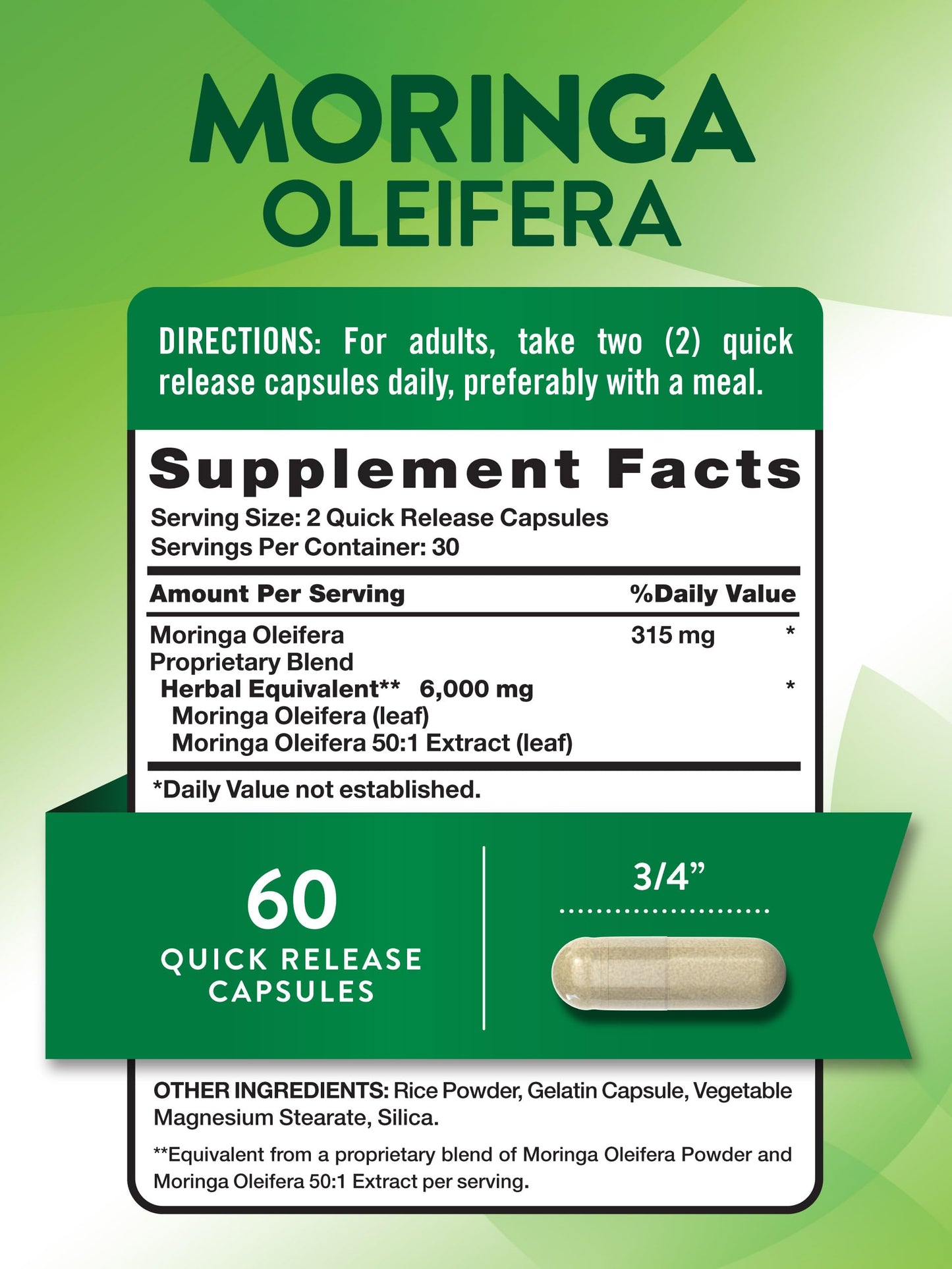 Nature's Truth Moringa Oleifera Capsule 60 Count