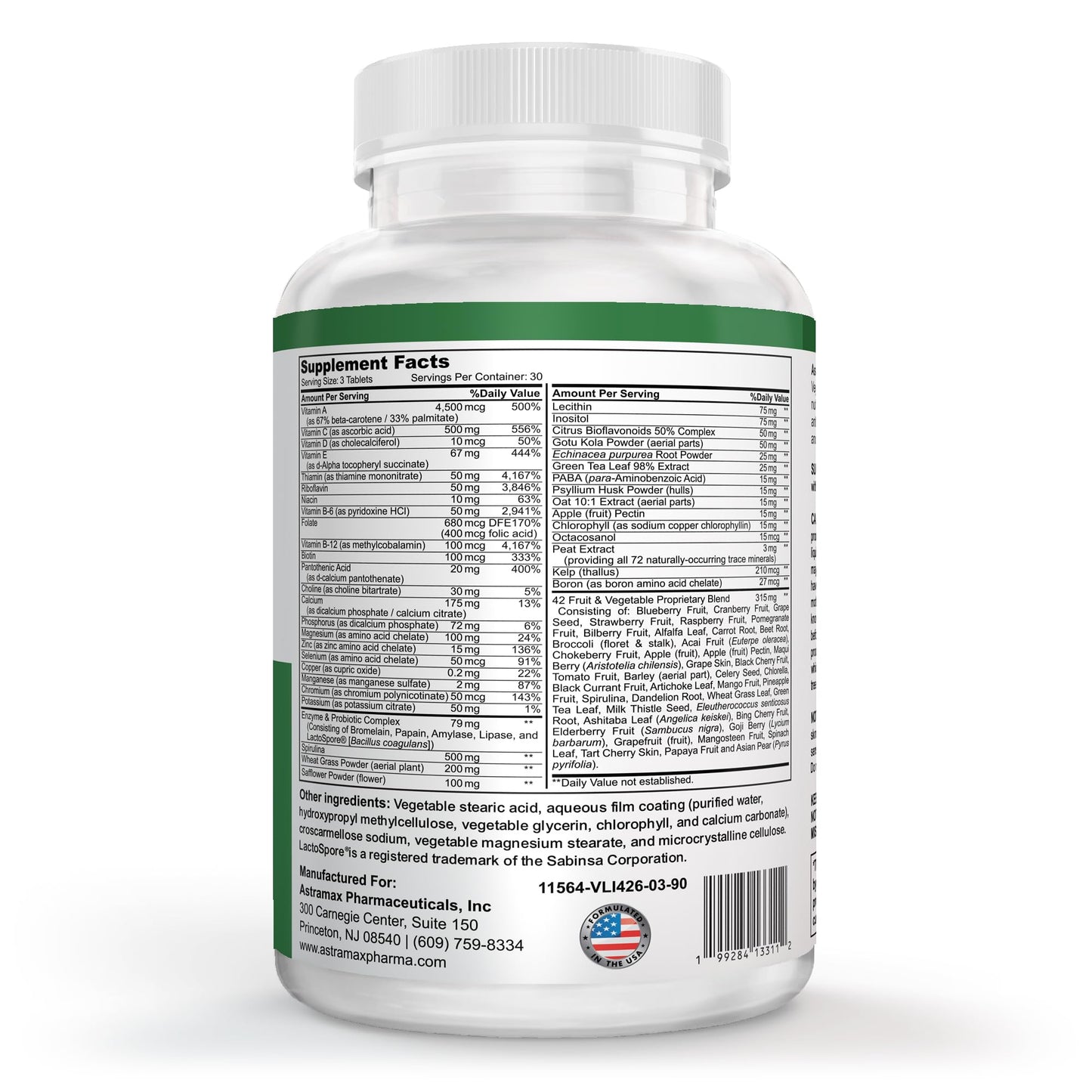 Astramax Advanced Vegan Multivitamin Tablet 90 Count