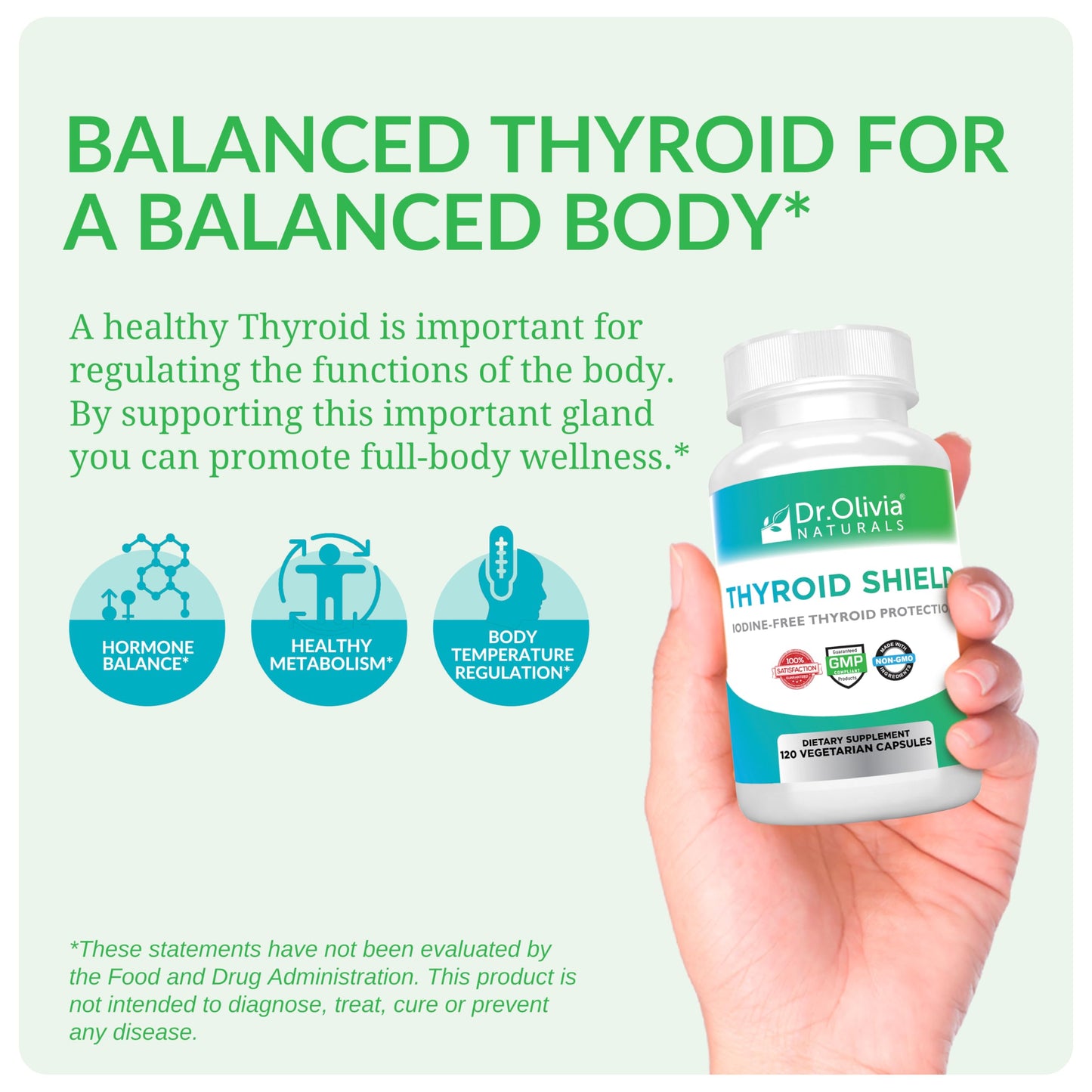 Dr. Olivia Naturals Thyroid Shield Capsules 120 Count