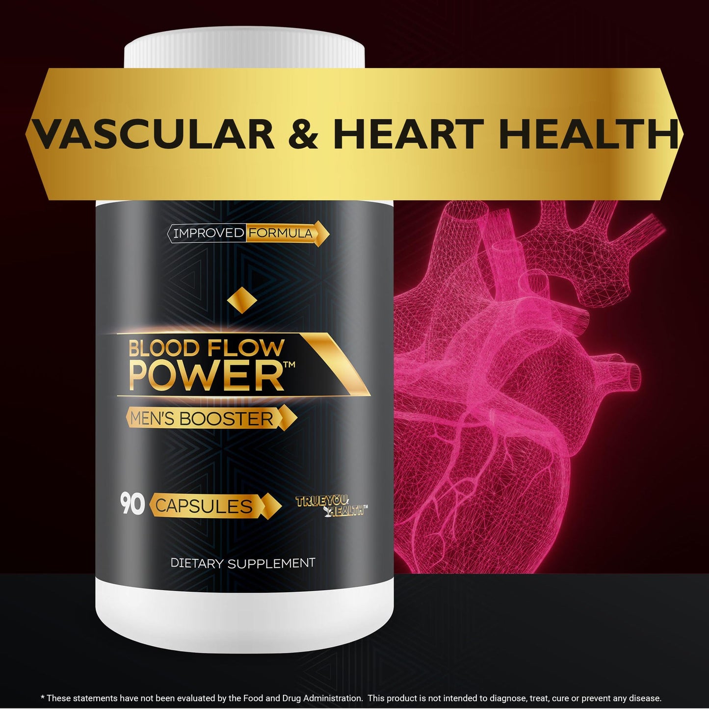 True You Health Blood Flow Power Men's Booster Extra Strength Capsule 90 Count