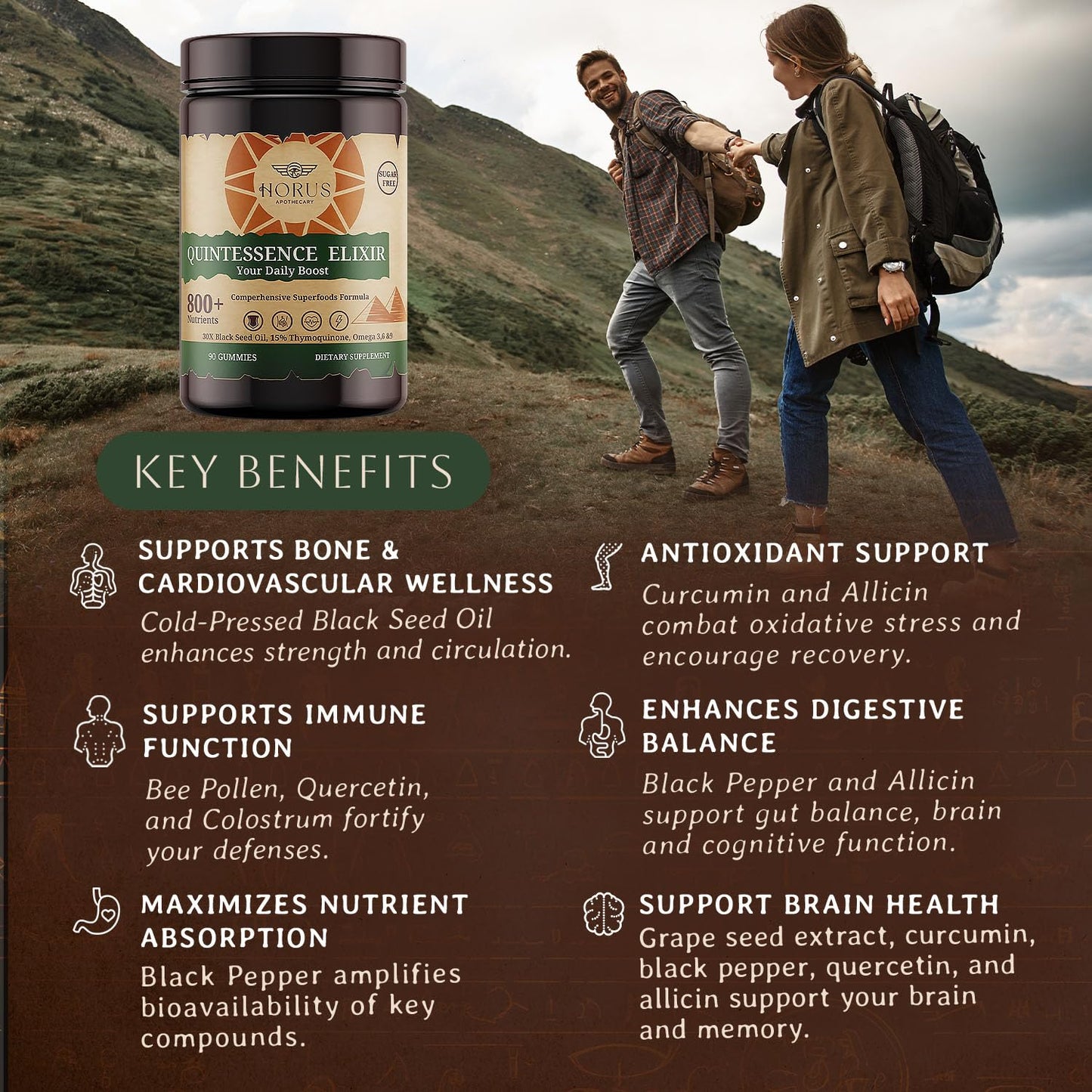 Horus Apothecary Quintessence Elixir Black Seed Oil Gummies, 90 Count