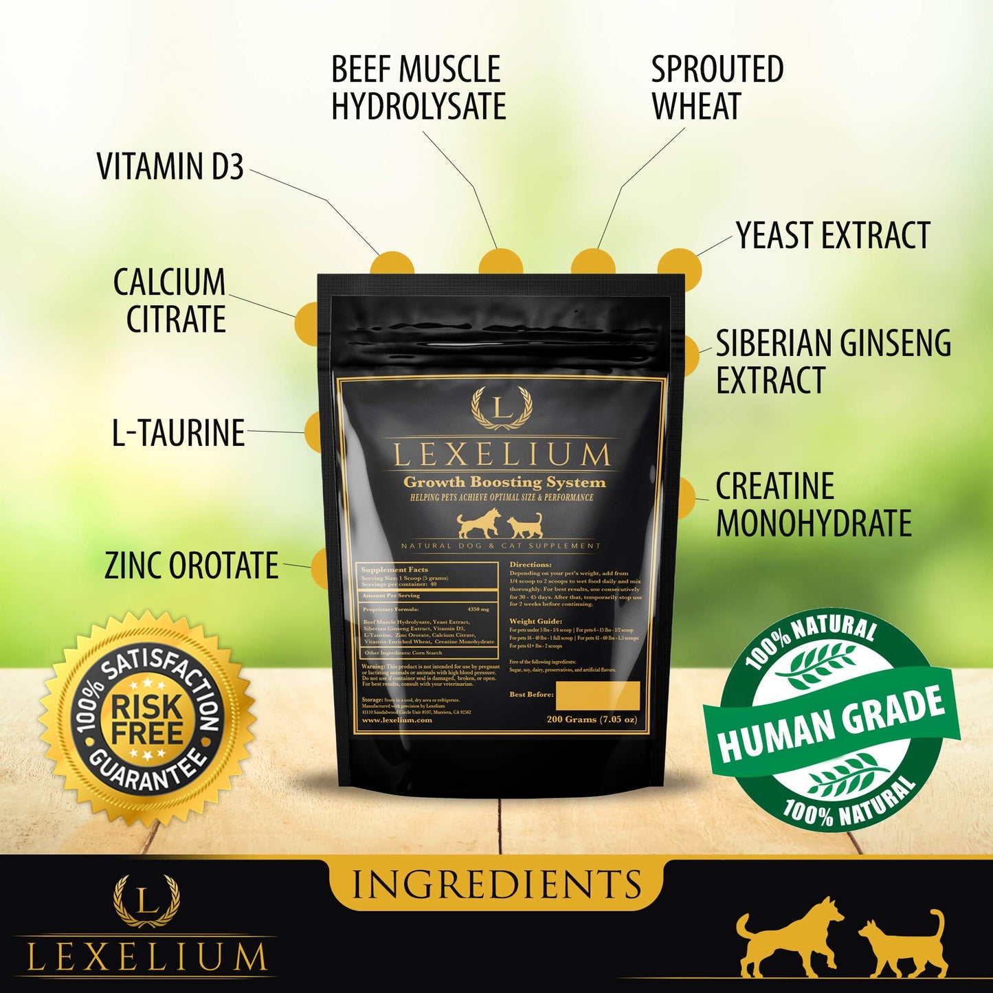 Lexelium Weight Gainer Supplement for Dogs & Cats Powder 200g