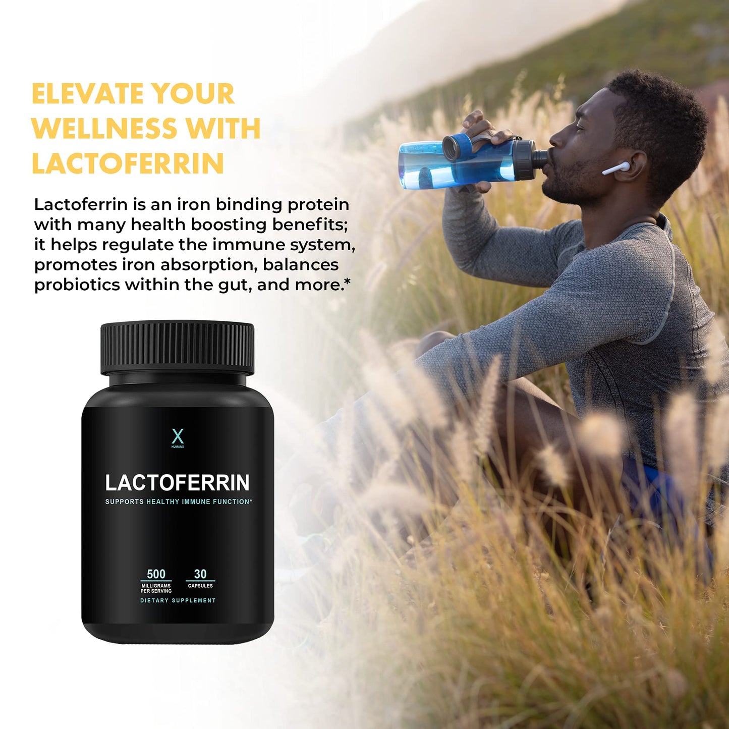 HUMANX Lactoferrin 500mg Capsule 30 Count