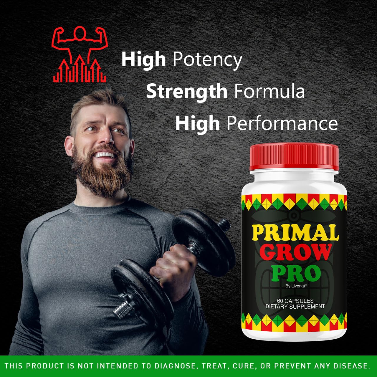LIVORKA Primal Grow Pro for Men Capsules, 120 Capsules