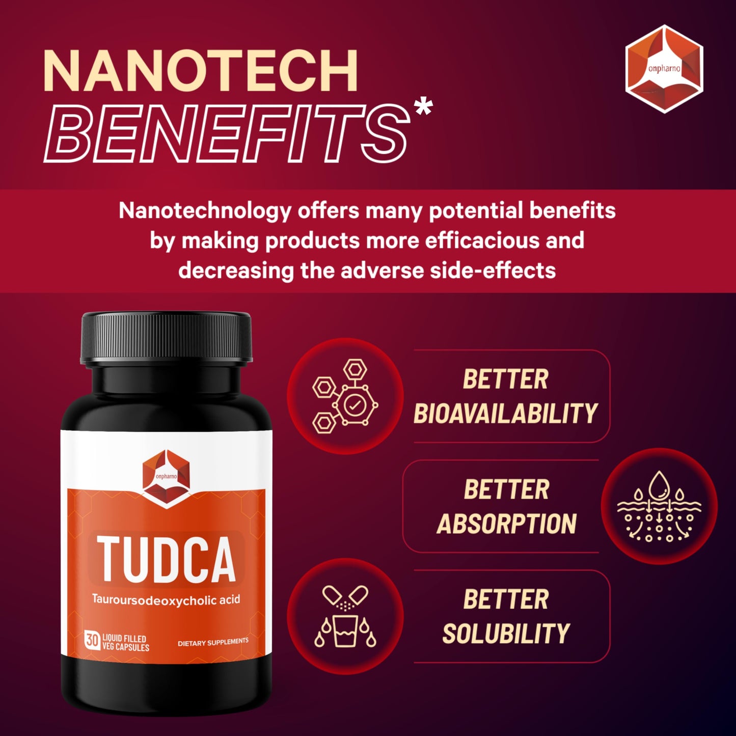 Onpharno TUDCA Supplement Capsules, 30 Count
