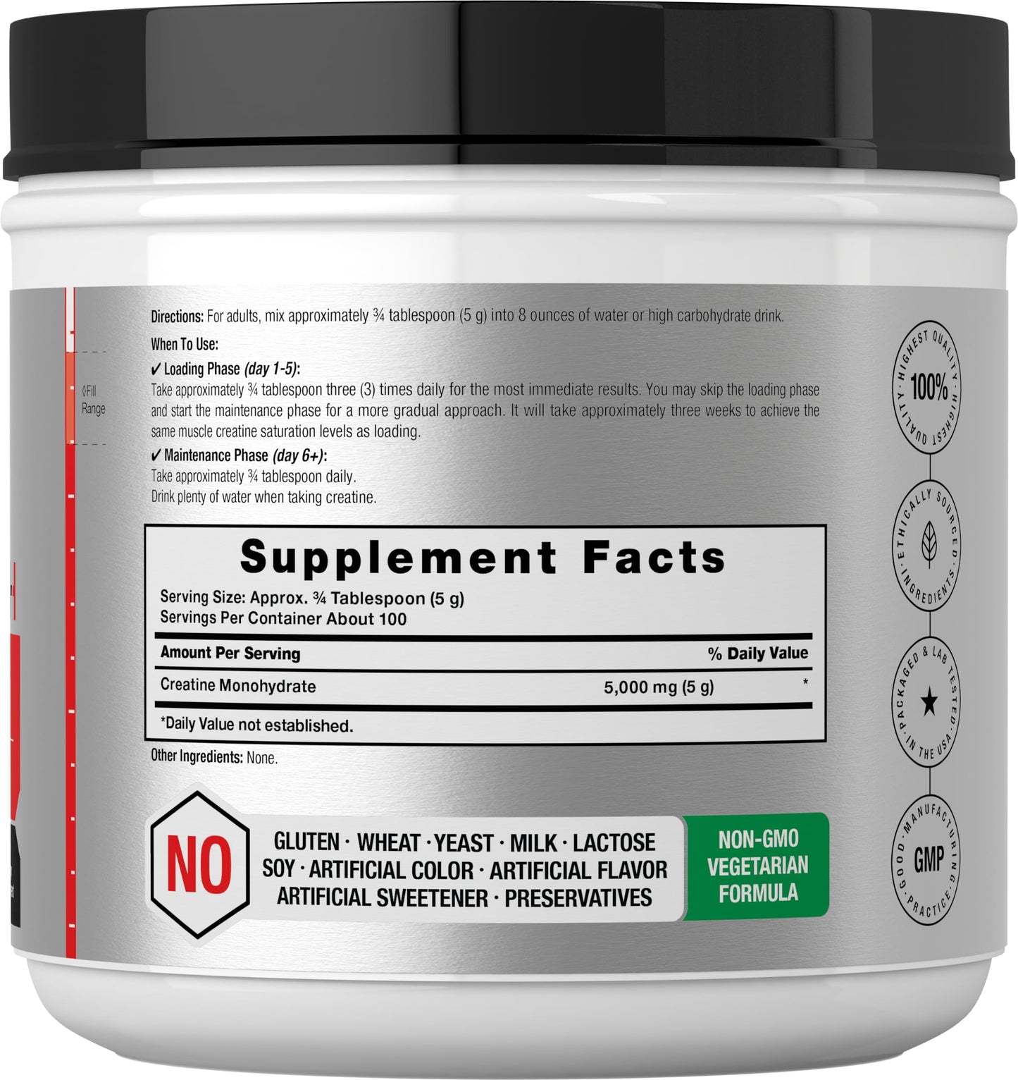 Horbäach Creatine Monohydrate Powder 17.6 oz
