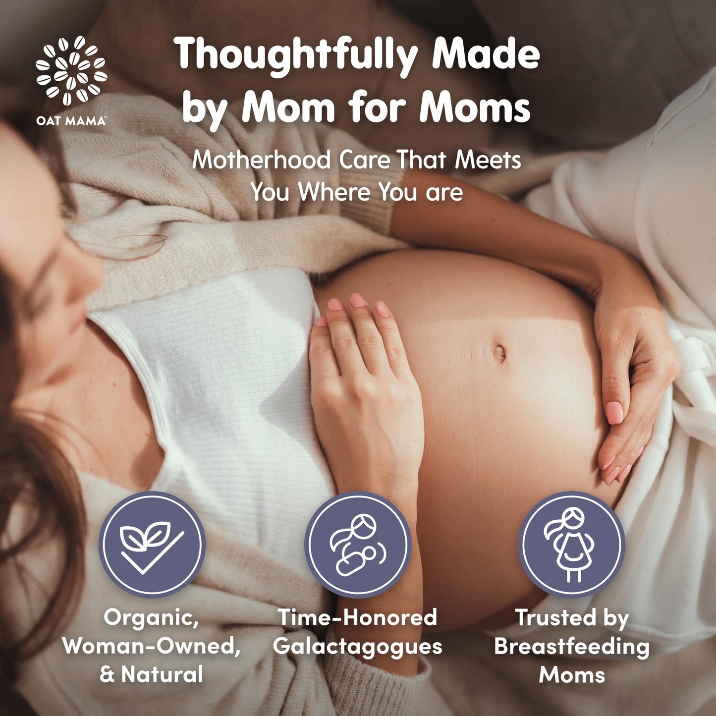 OAT MAMA Organic Lactation Supplement Slay Mama Blessed Thistle & Fenugreek Capsules, Herbal Lactation Blend, Postpartum Support for Breastfeeding Moms, 1 Count