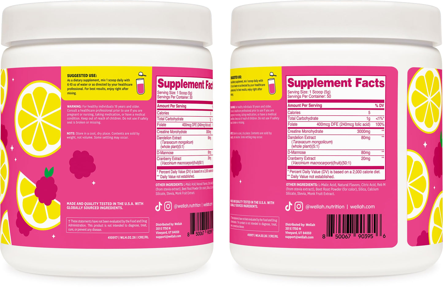 Wellah Creatine for Women Powder 8.9 Ounces