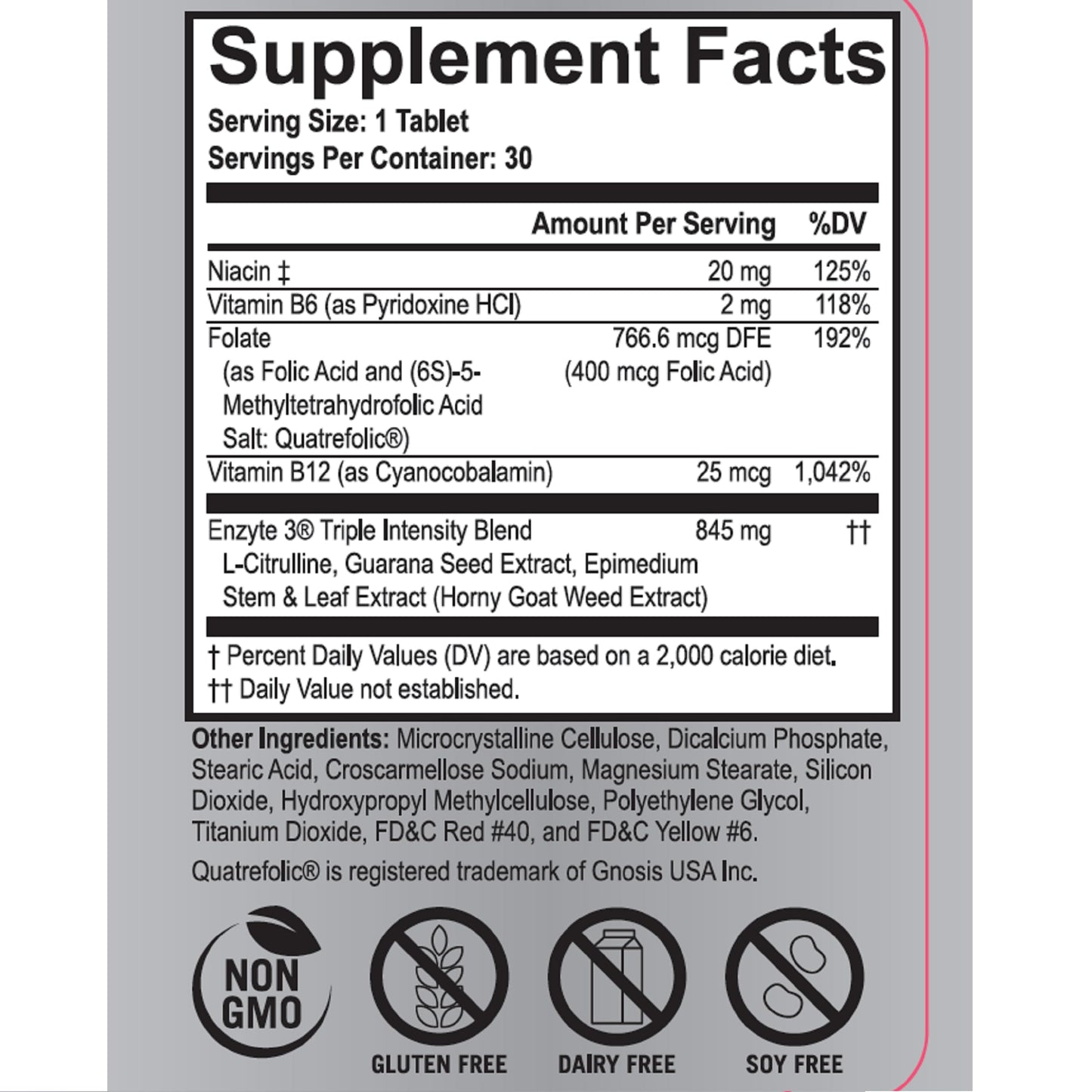 Enzyte MRC Enzyte3 Natural Male Enhancement Supplement 30 Tablets