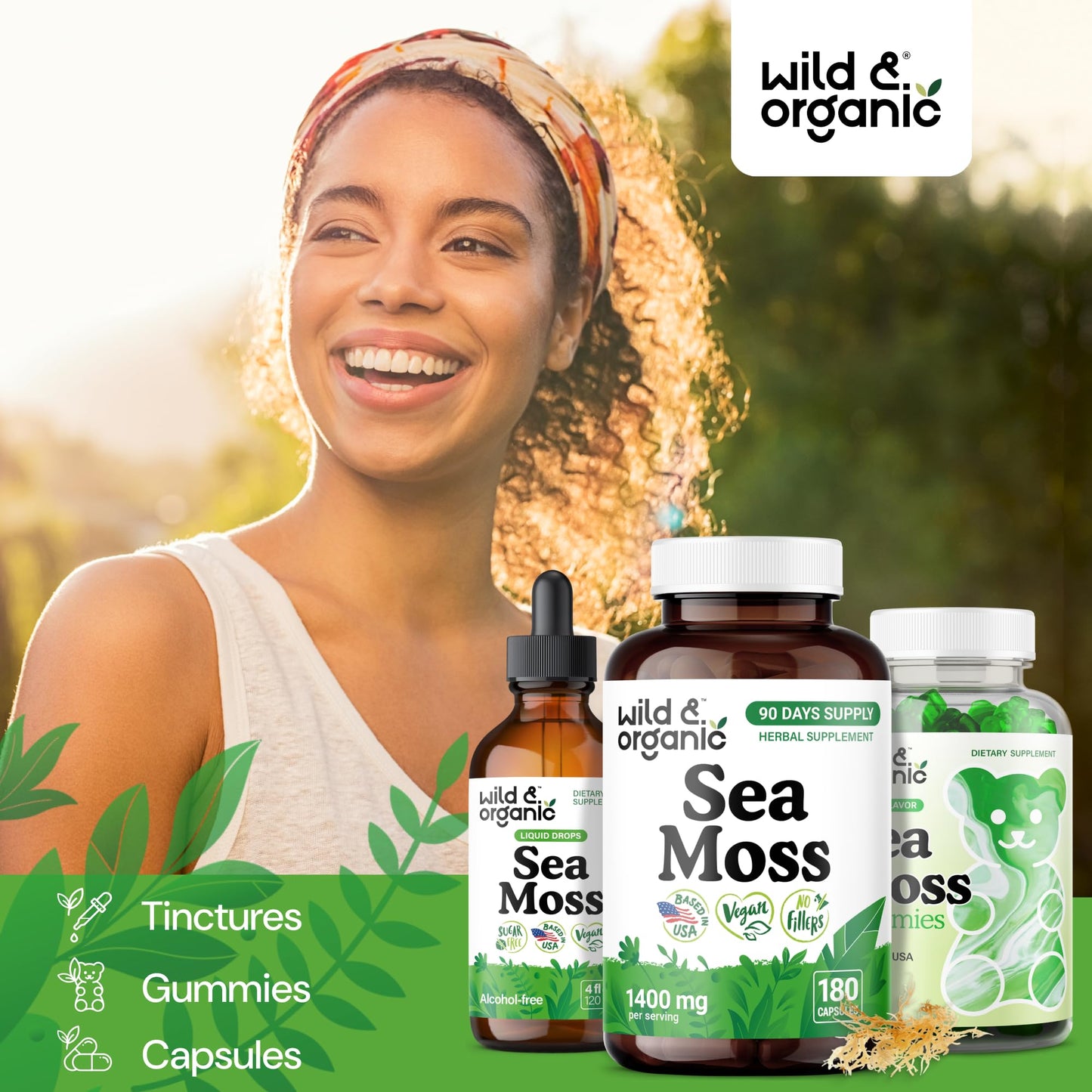 Wild & Organic Sea Moss Capsules 180 Count