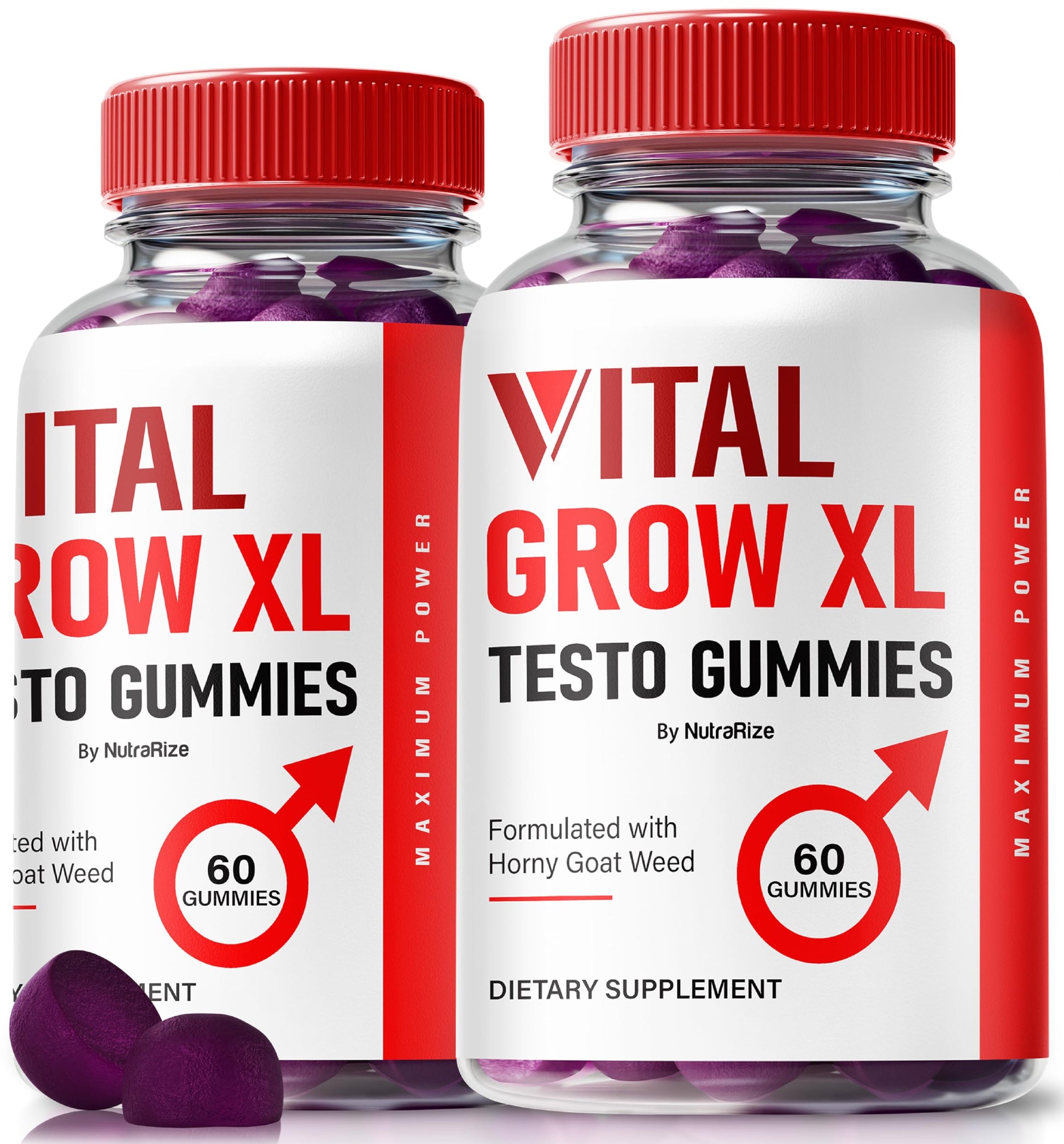 NutraRize Vital Grow XL Testo Gummies for Men, 120 Gummies