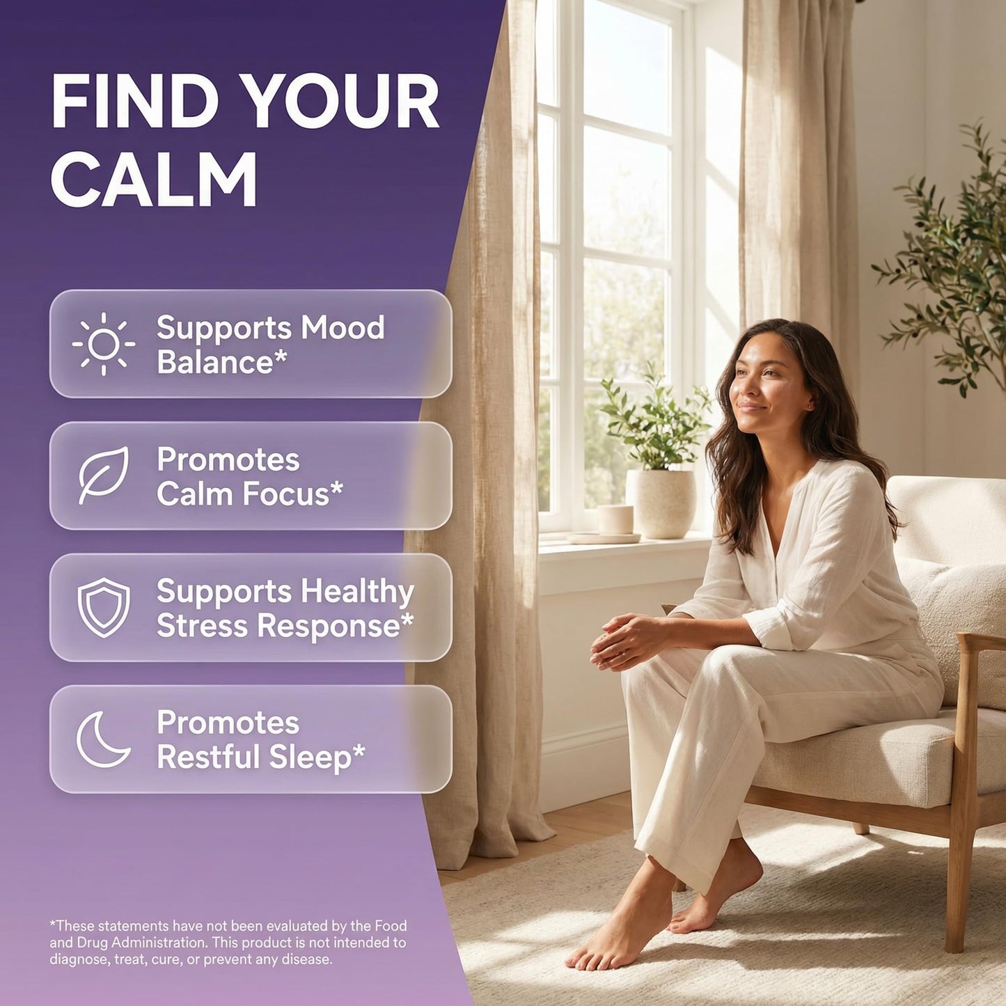 Clean Nutraceuticals Ashwagandha Stress Relief & Mood Support Capsules, 120 Count