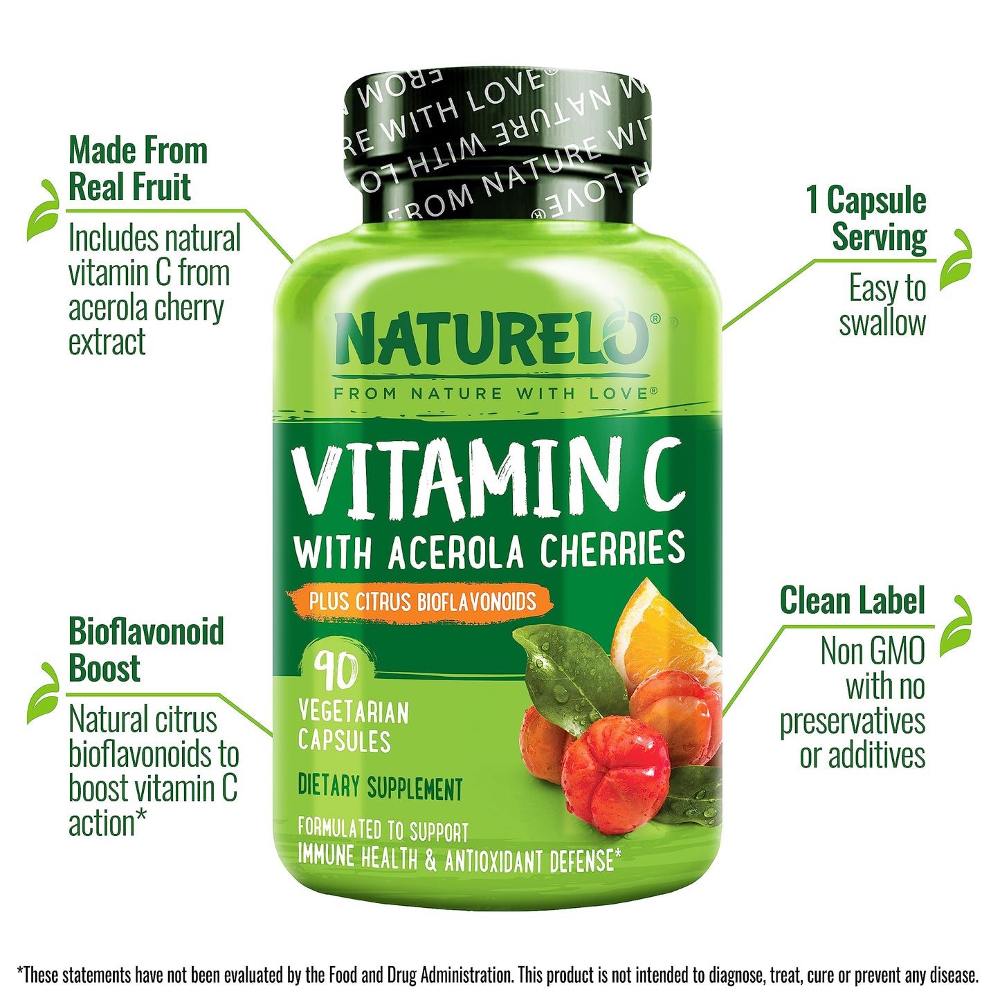 NATURELO Vitamin C Capsules and Vitamin B Complex Bundle, Capsule, 120 Count