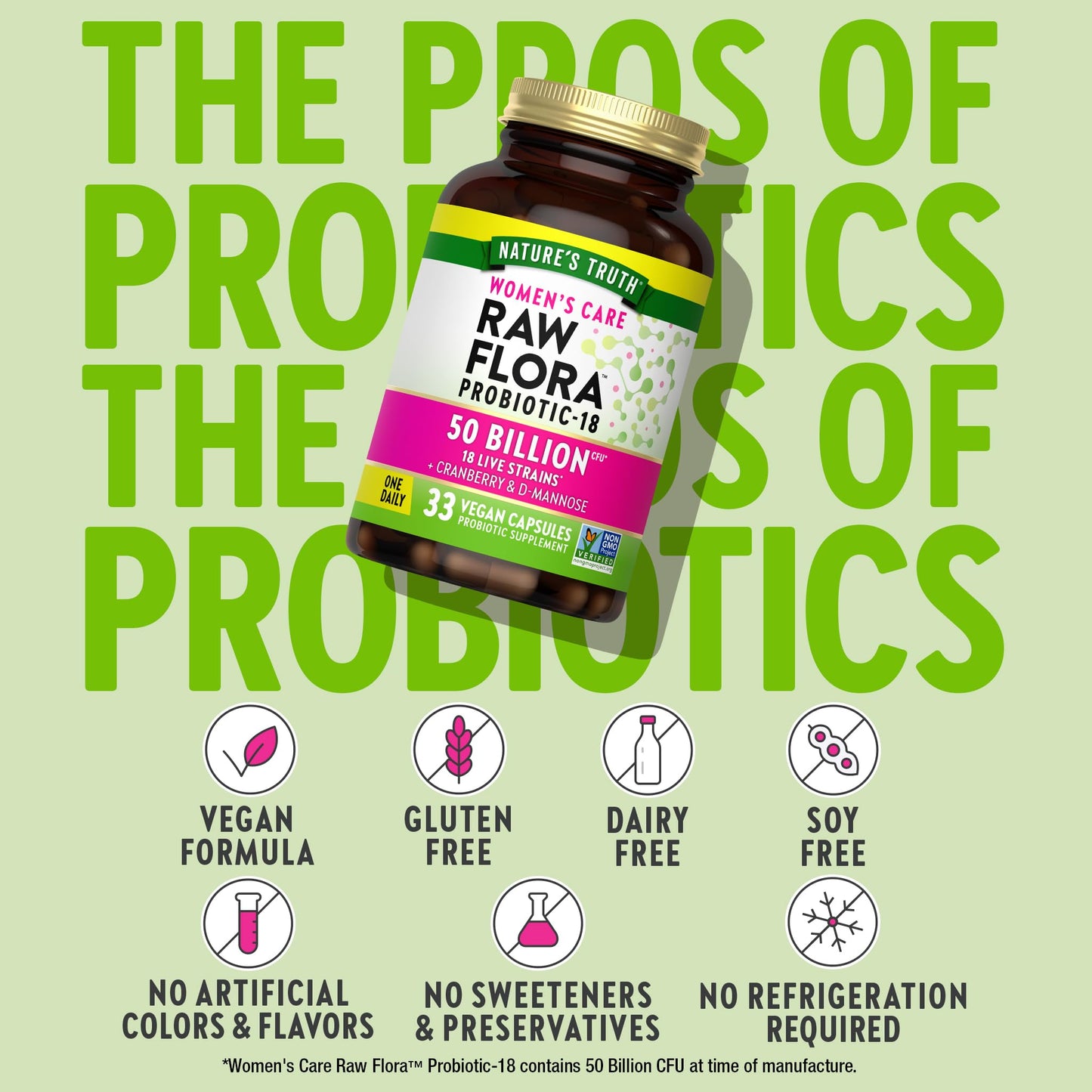 Raw Flora Probiotics for Women Capsules, 33 Count