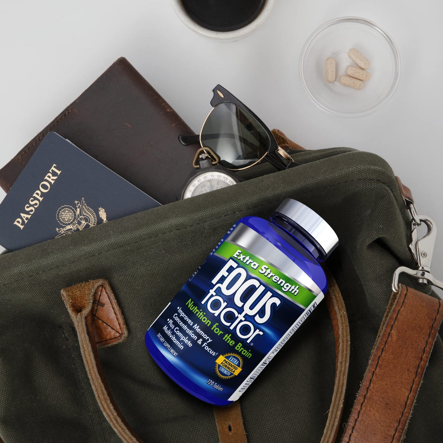Focus Factor Adults Extra Strength Brain Health Supplement, 120 Tablets