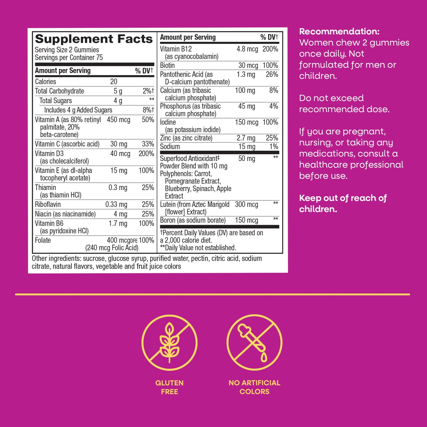 Nature's Way Alive! Women's 50 Plus Multivitamin Gummy, 150 Count