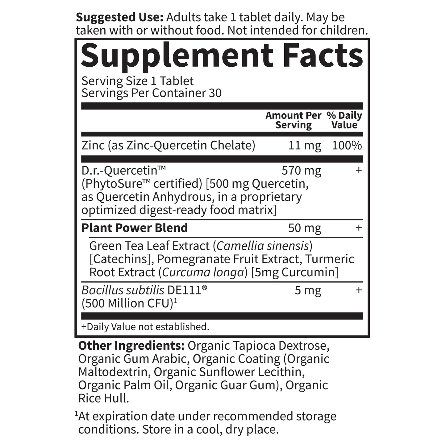 Garden of Life Dr. Formulated Quercetin Recovery Tablets 30 Count