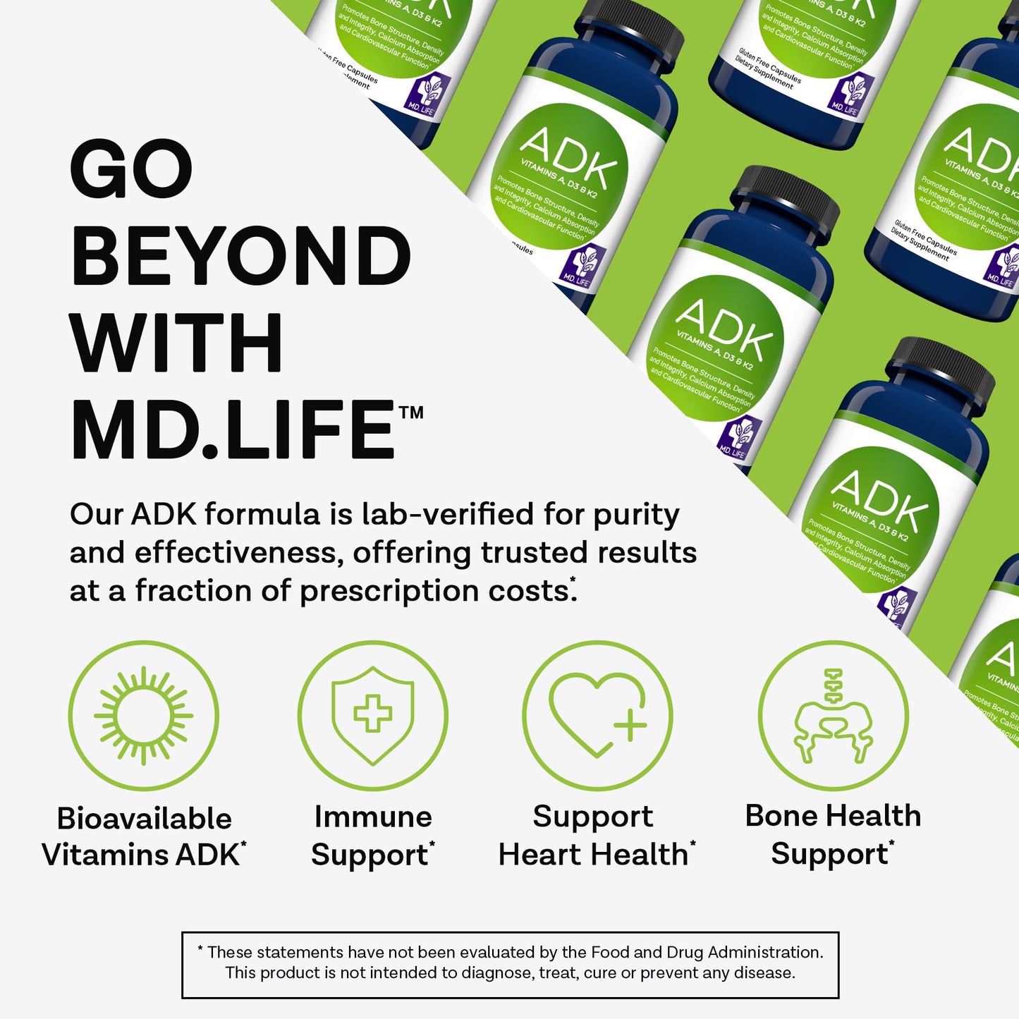 MD.LIFE ADK Vitamin Supplement Capsules, 30 Count