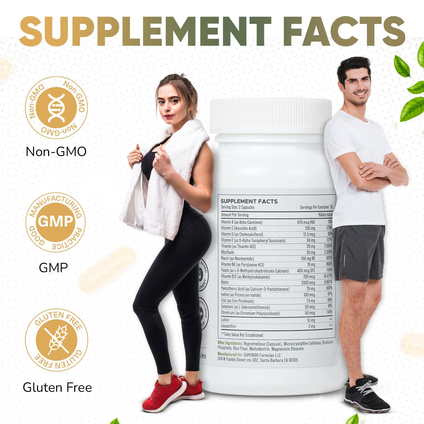 Superior Formulas LLC High Potency Multivitamin with AREDS2 Nutrients Capsules 60 Count