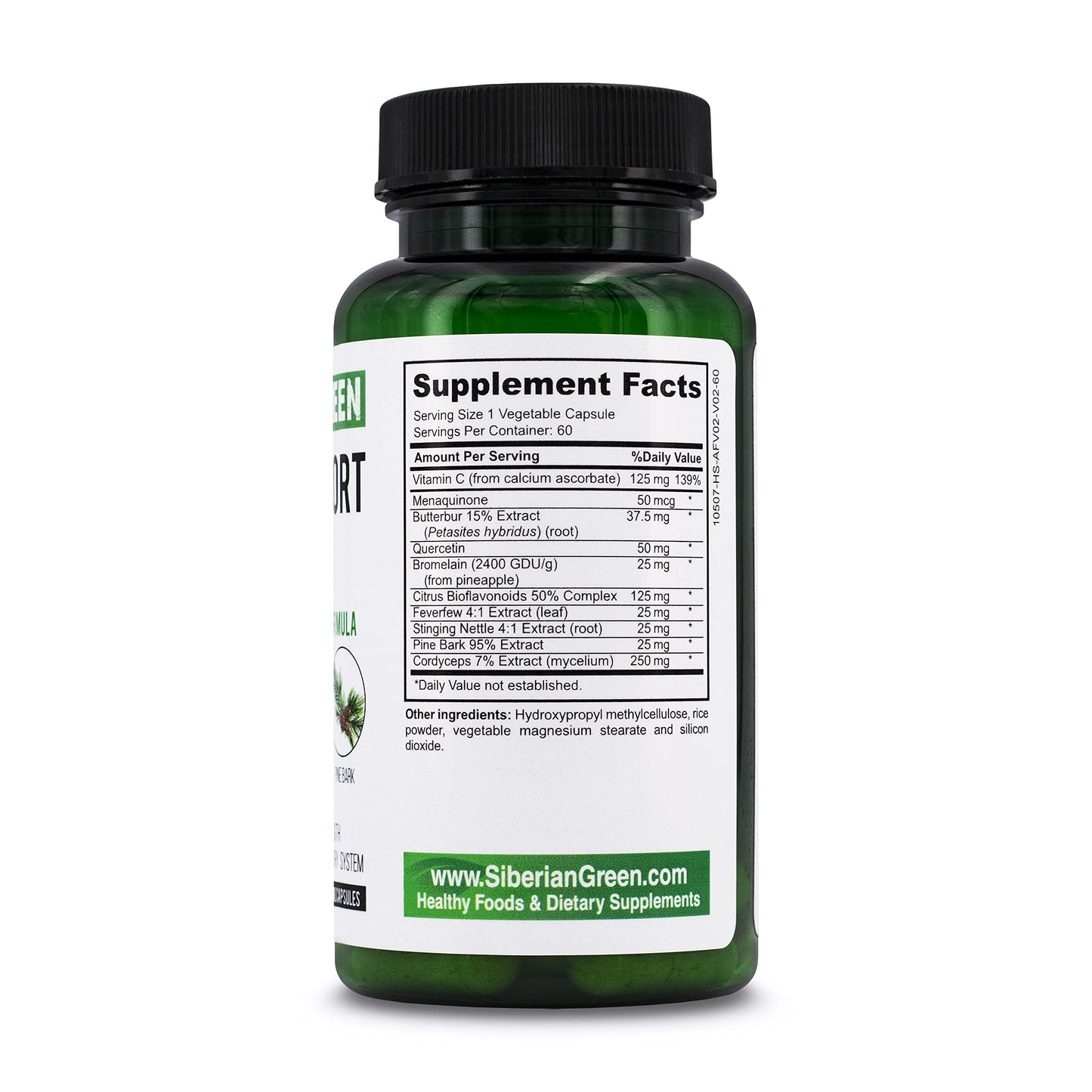 Siberian Green Lung Support Complex Capsules, 60 Count
