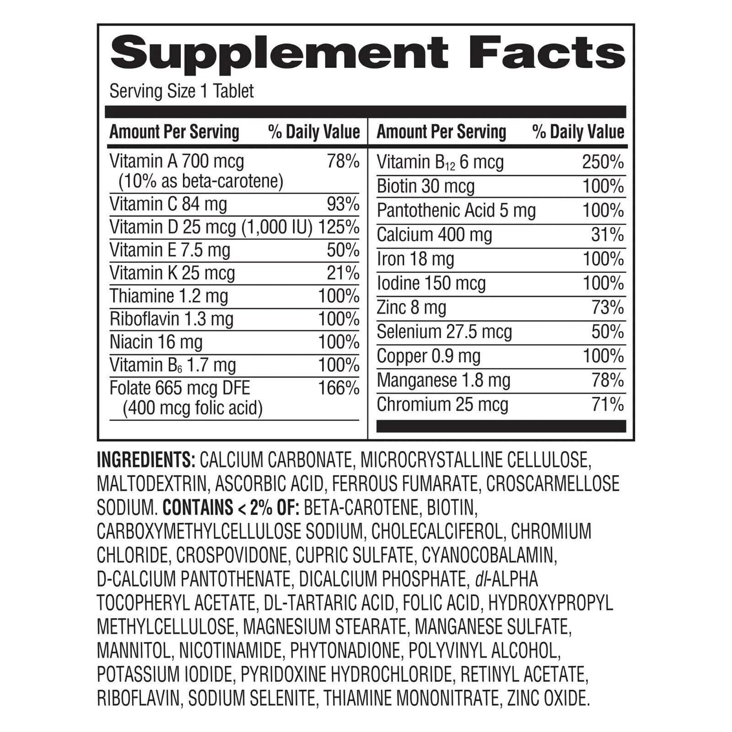 ikj One Daily Women's Multivitamin/Multimineral Supplement Tablet, 100 Count