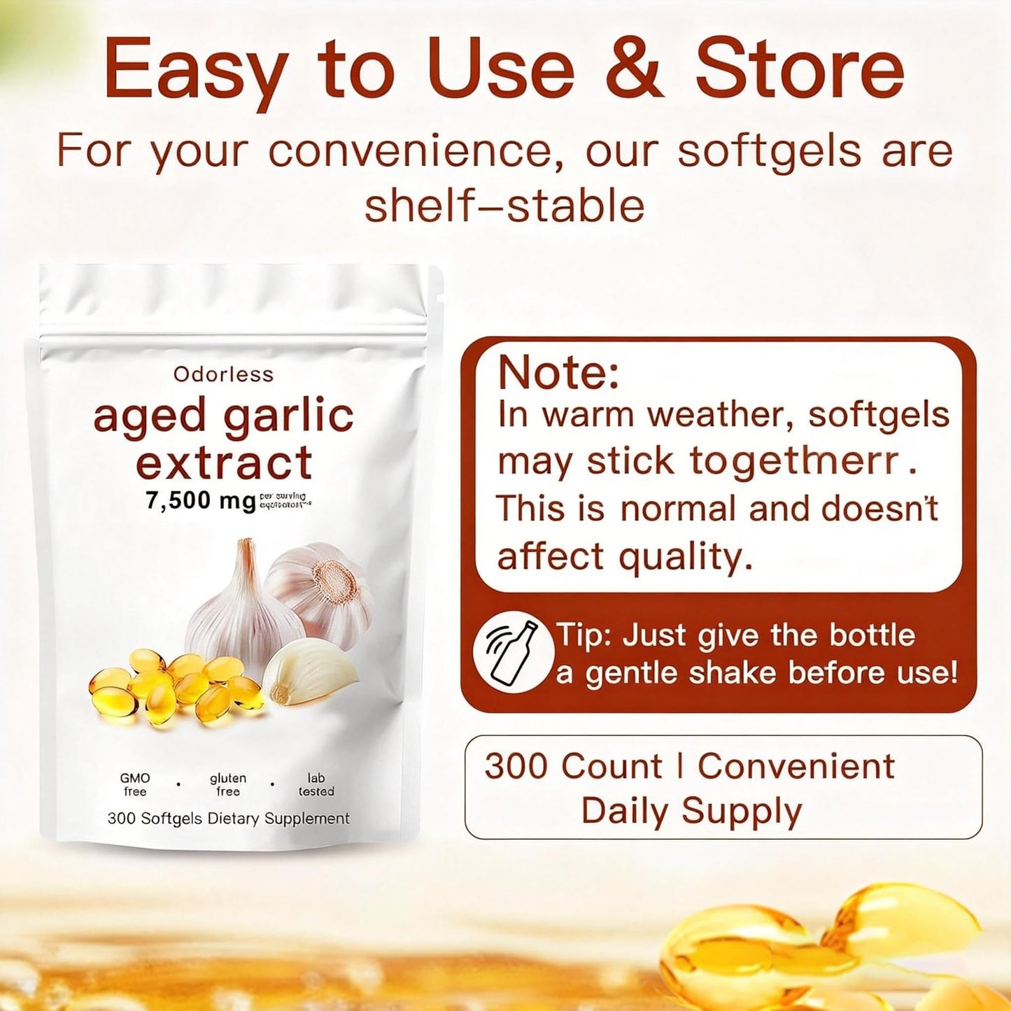 KUZEOLON Aged Garlic Extract Capsule, 600 Count