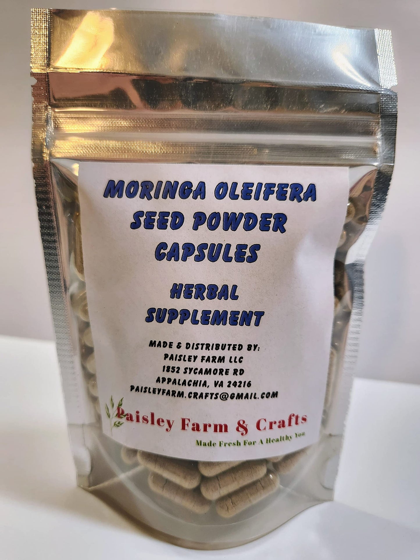 Paisley Farm and Crafts Moringa Leaf Powder Capsules & Moringa Seed Powder Capsules, 200 Capsules