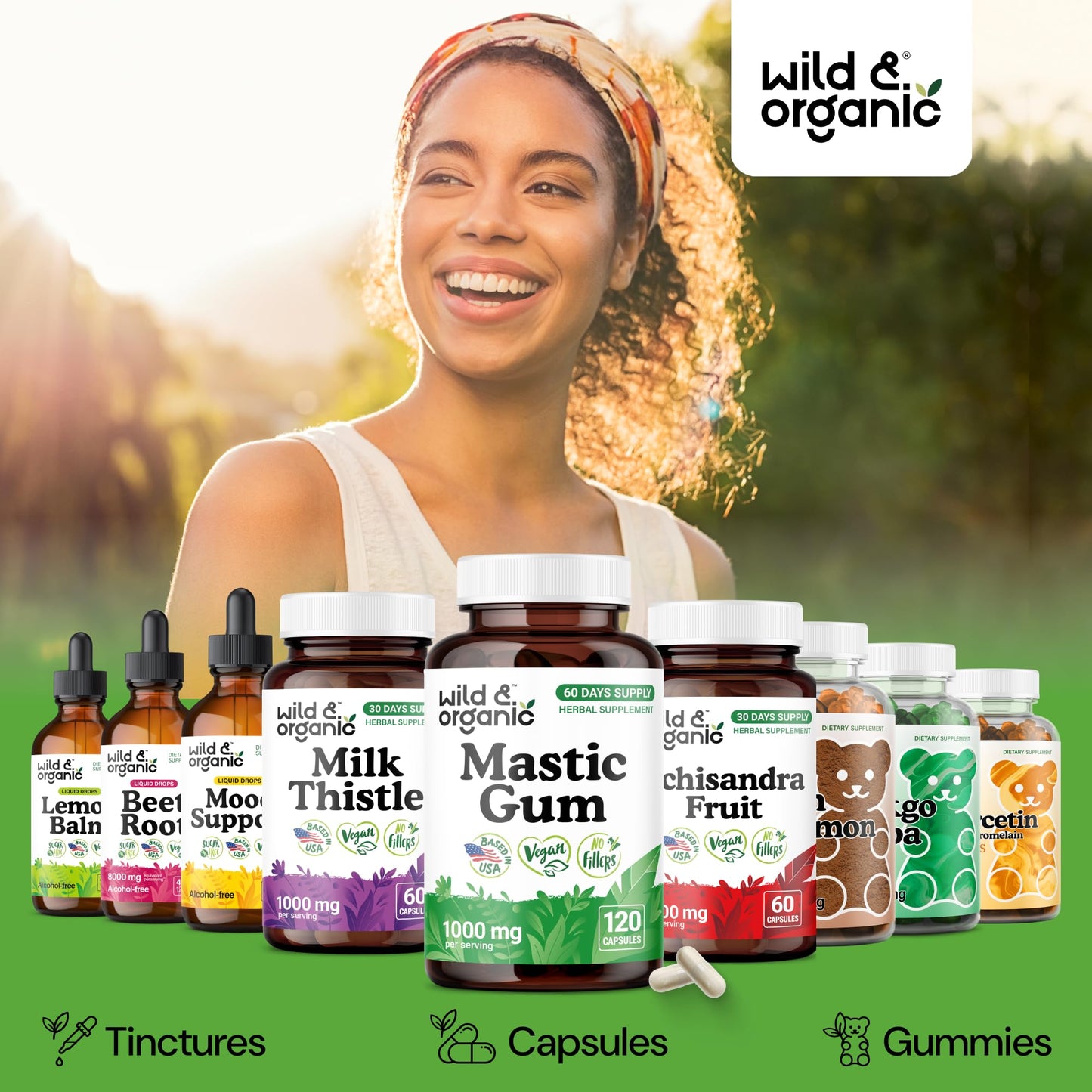 Wild & Organic Mastic Gum Capsules 1000 mg - 120 Count