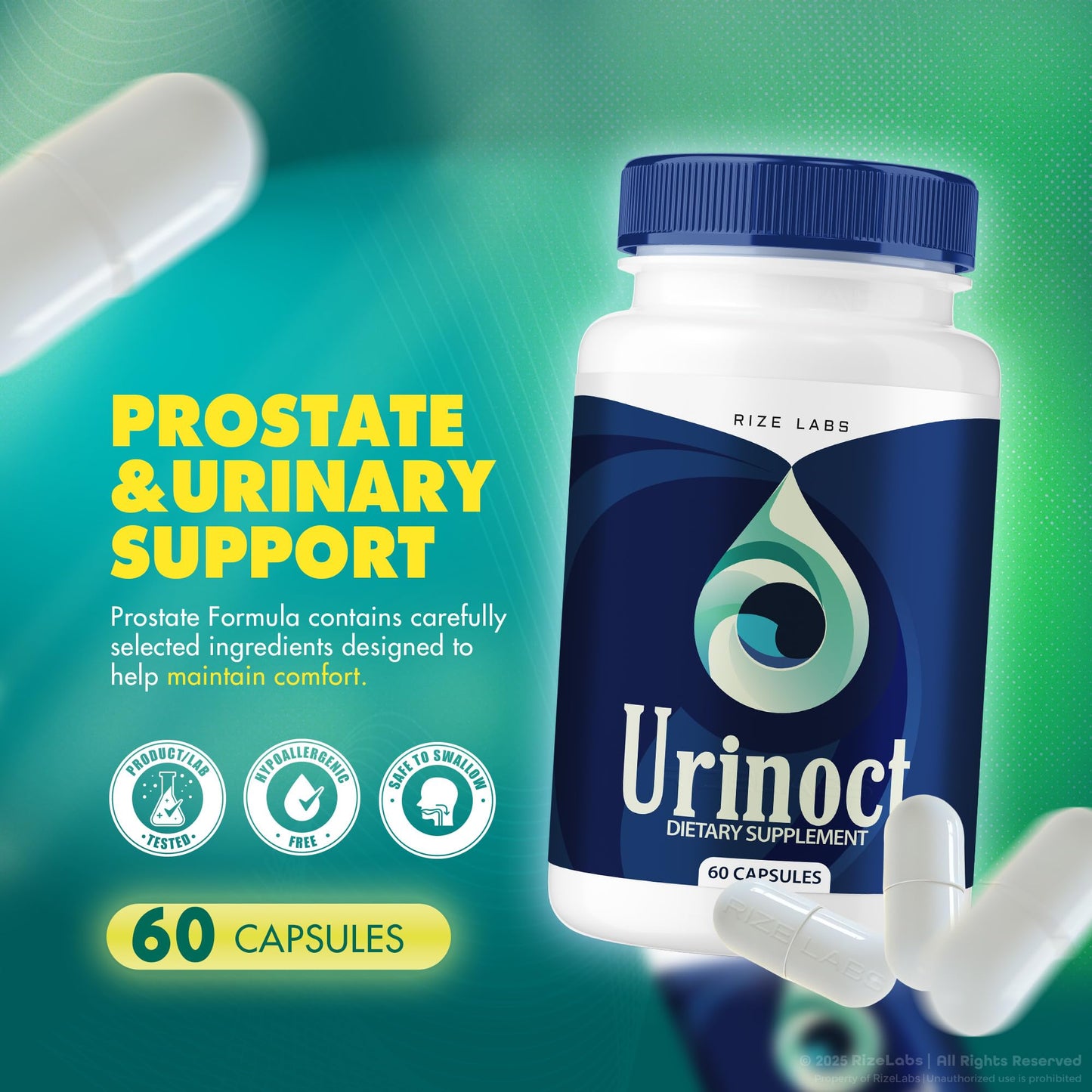 rize labs Urinoct Prostate Supplement Capsule 60 Count