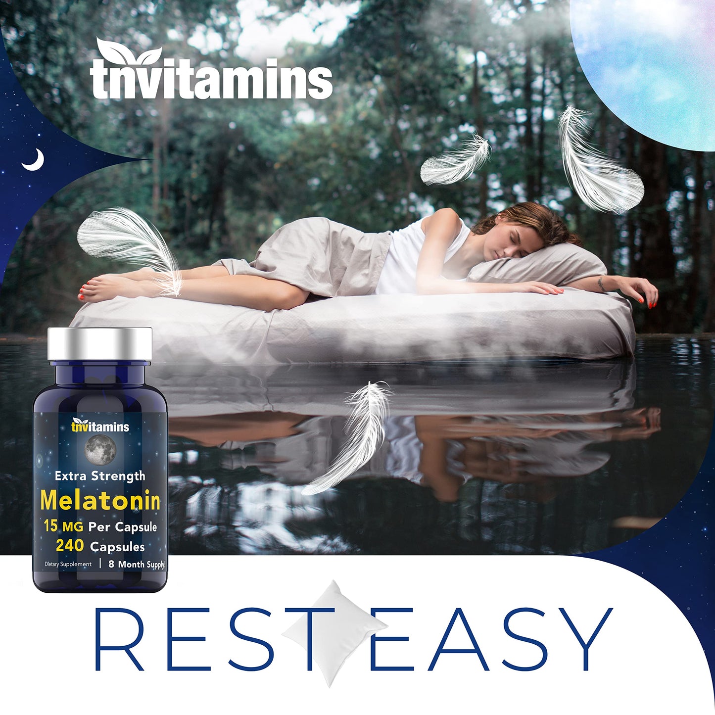 tnvitamins Melatonin 15 mg Capsule, 240 Count