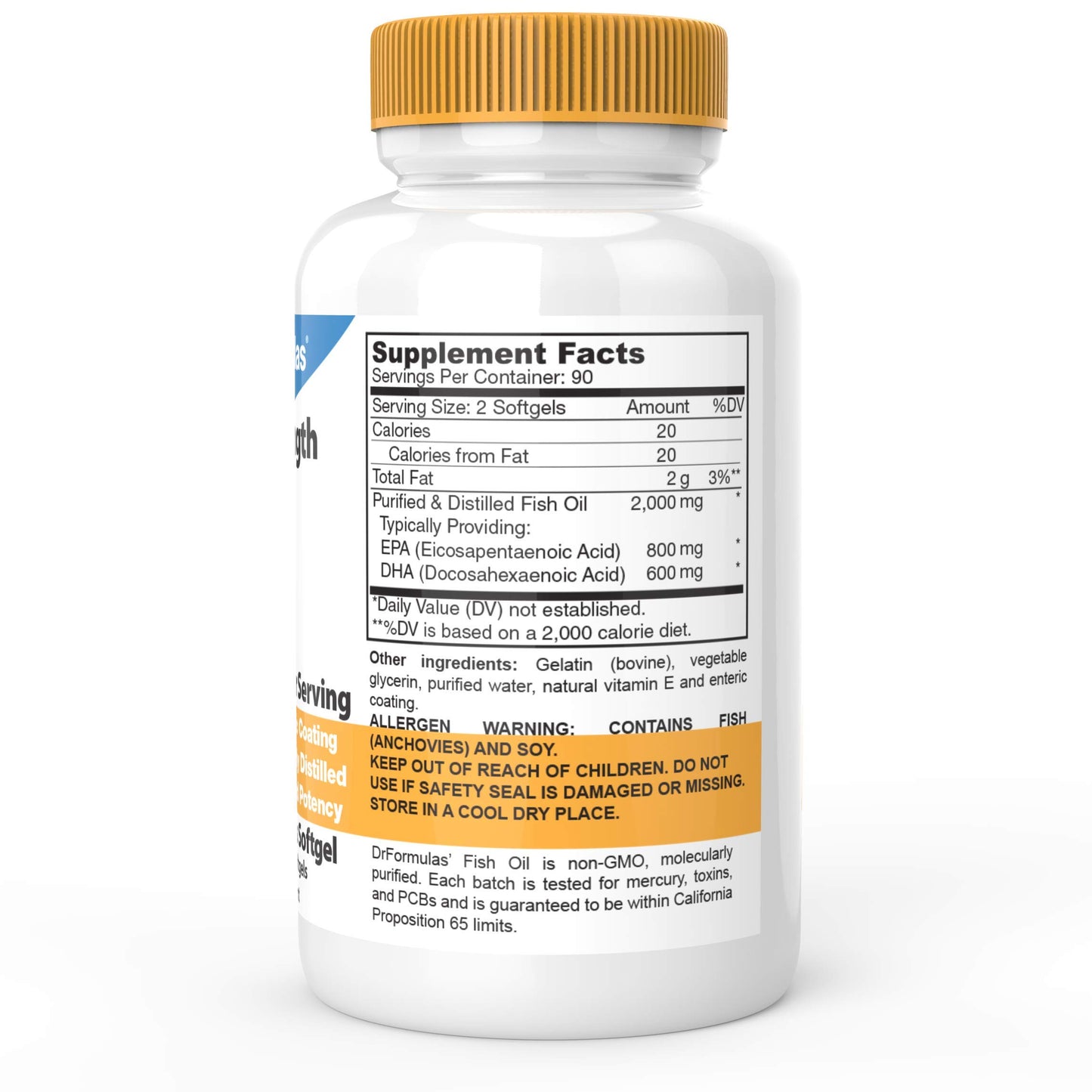 DrFormulas 2000mg Triple Strength Omega-3 Fish Oil with EPA and DHA Softgels 180
