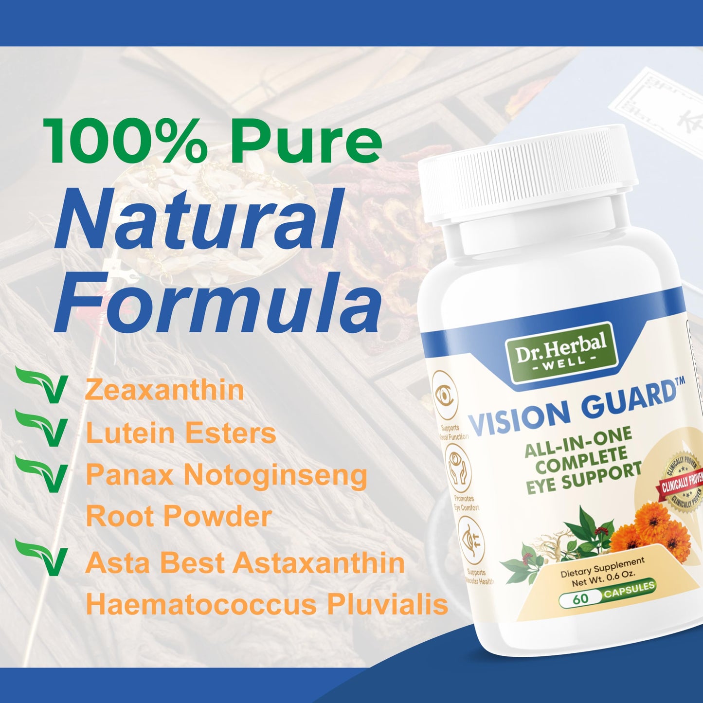 DR. HERBAL WELL Vision Guard – All in One Complete Eye Support, 60 Capsules
