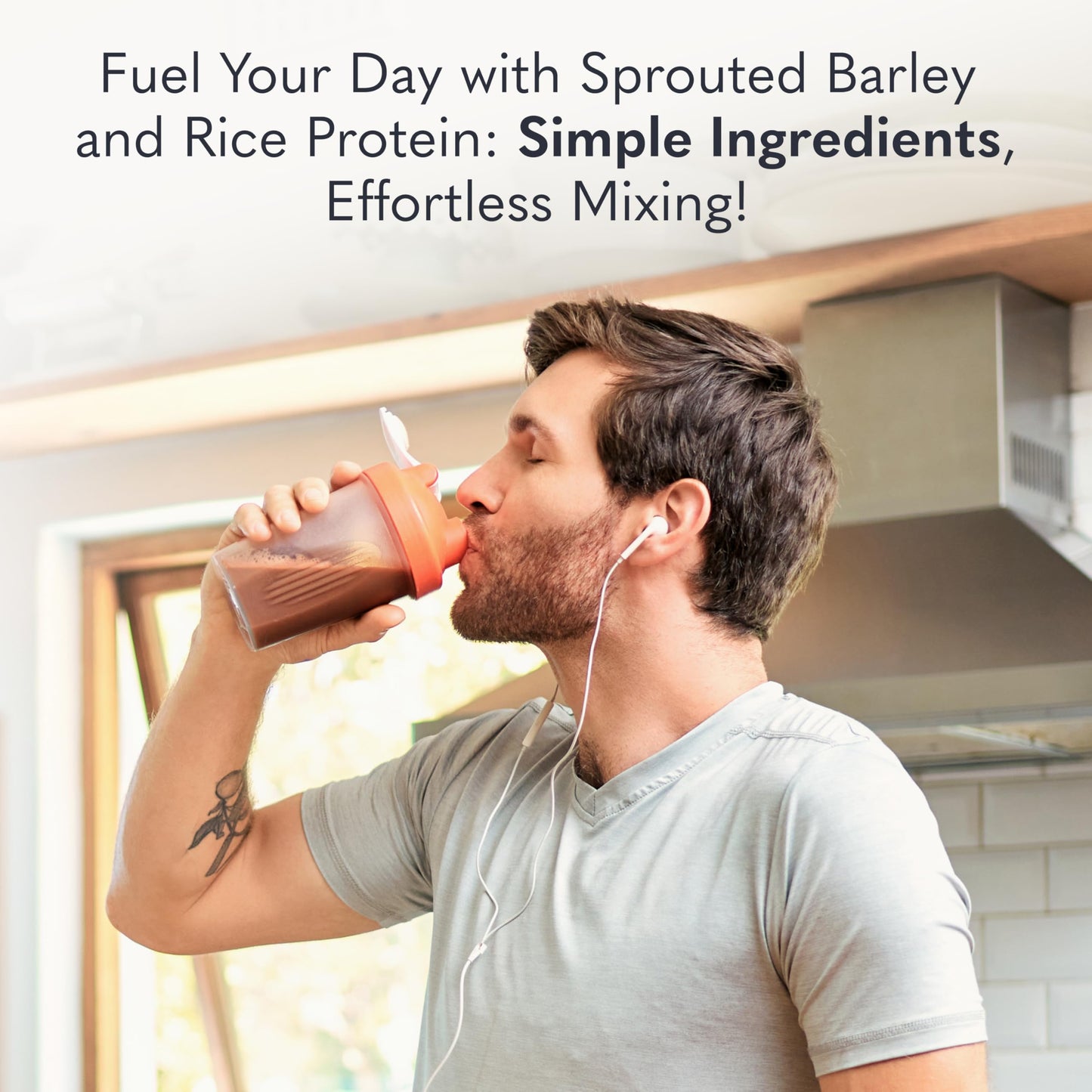 Garden of Life Sprouted Barley Protein Powder, Chocolate, 20 Servings, 1.53 lb