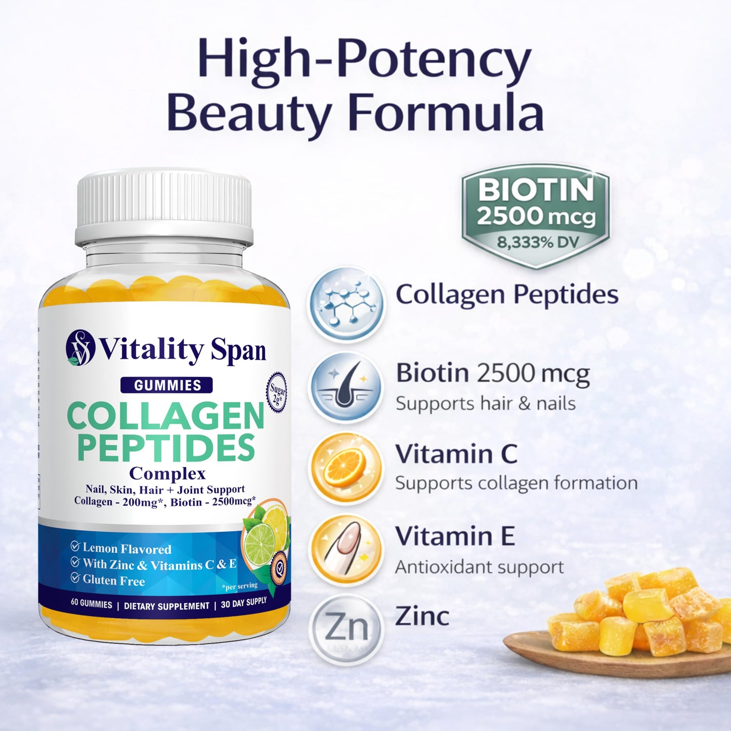 Vitality Span Collagen Gummies 60 Count