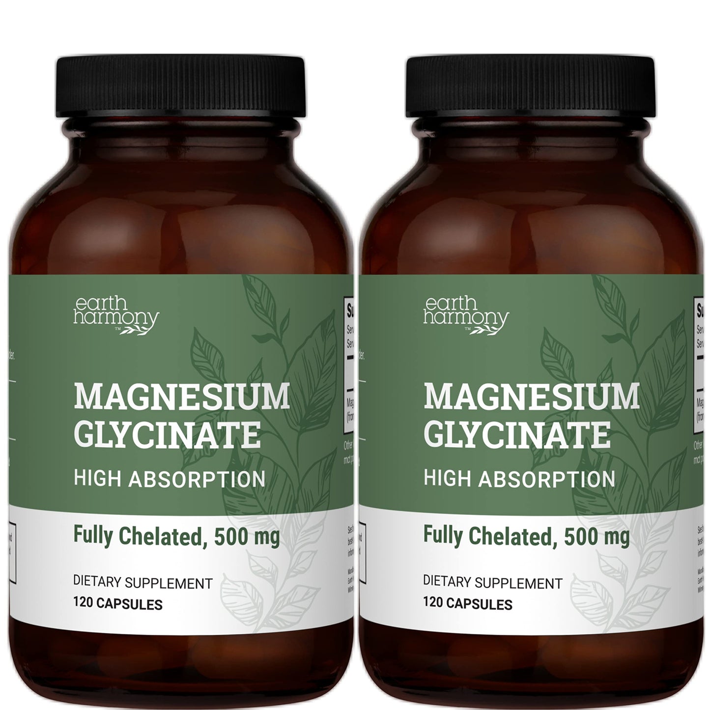 Earth Harmony Chelated Magnesium Glycinate 500mg Capsule, 120 Capsules
