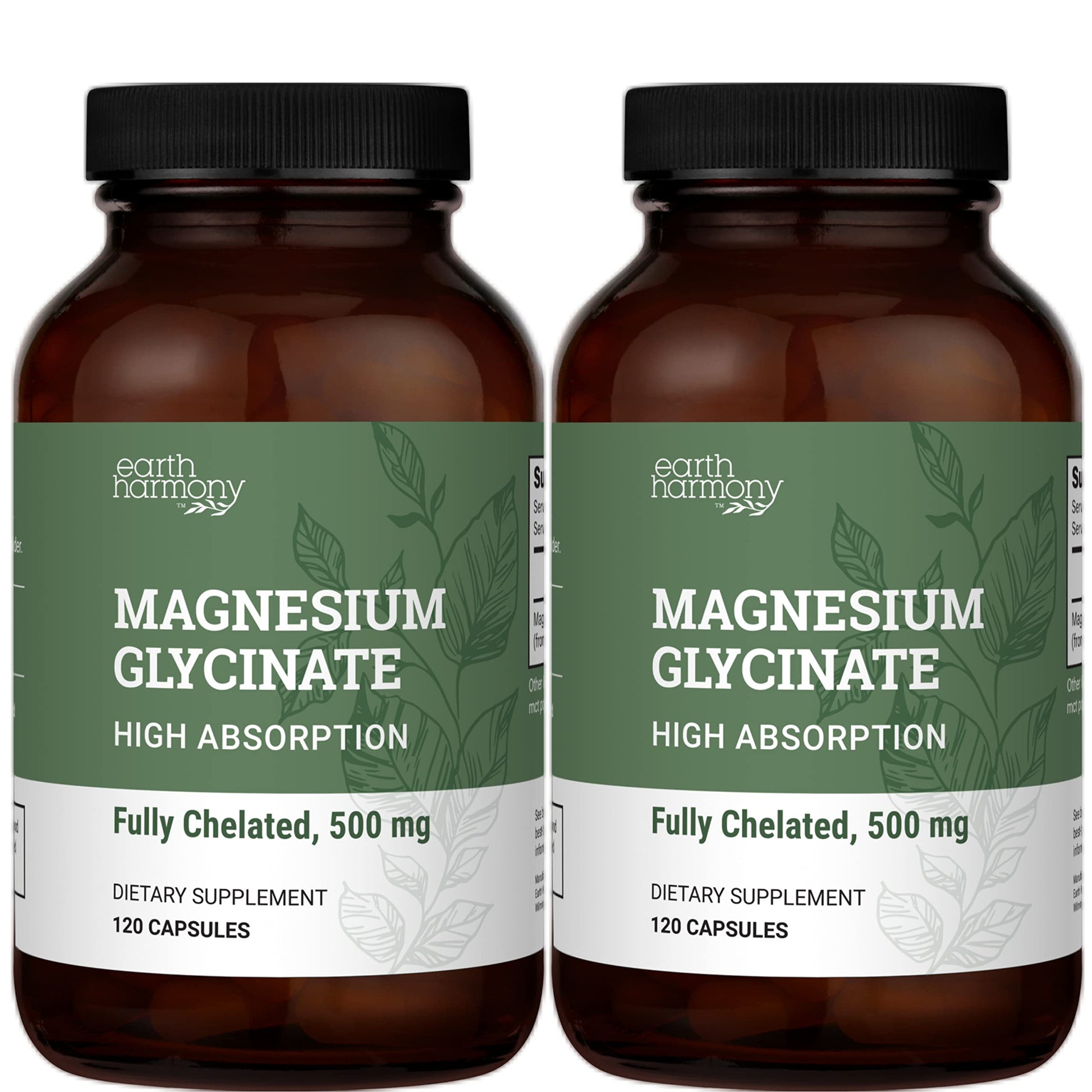 Earth Harmony Chelated Magnesium Glycinate 500mg Capsule, 120 Capsules