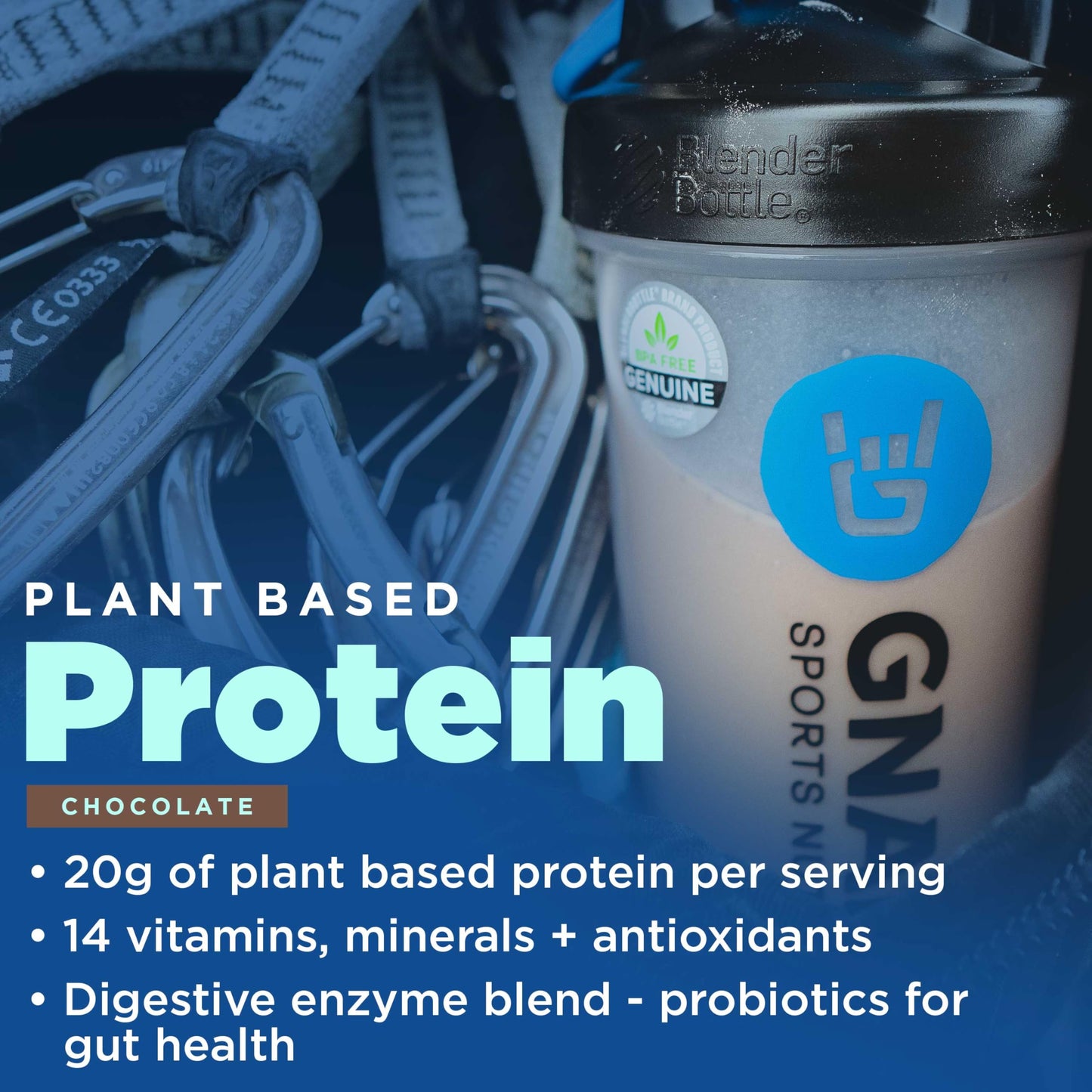 Gnarly Nutrition Vegan Plant Protein Powder – Chocolate, 2 lb, 32 Servings