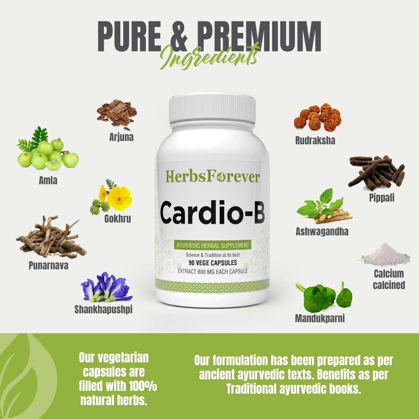 Herbsforever Cardio-B Ayurvedic Herbal Supplement Capsules 90 Count