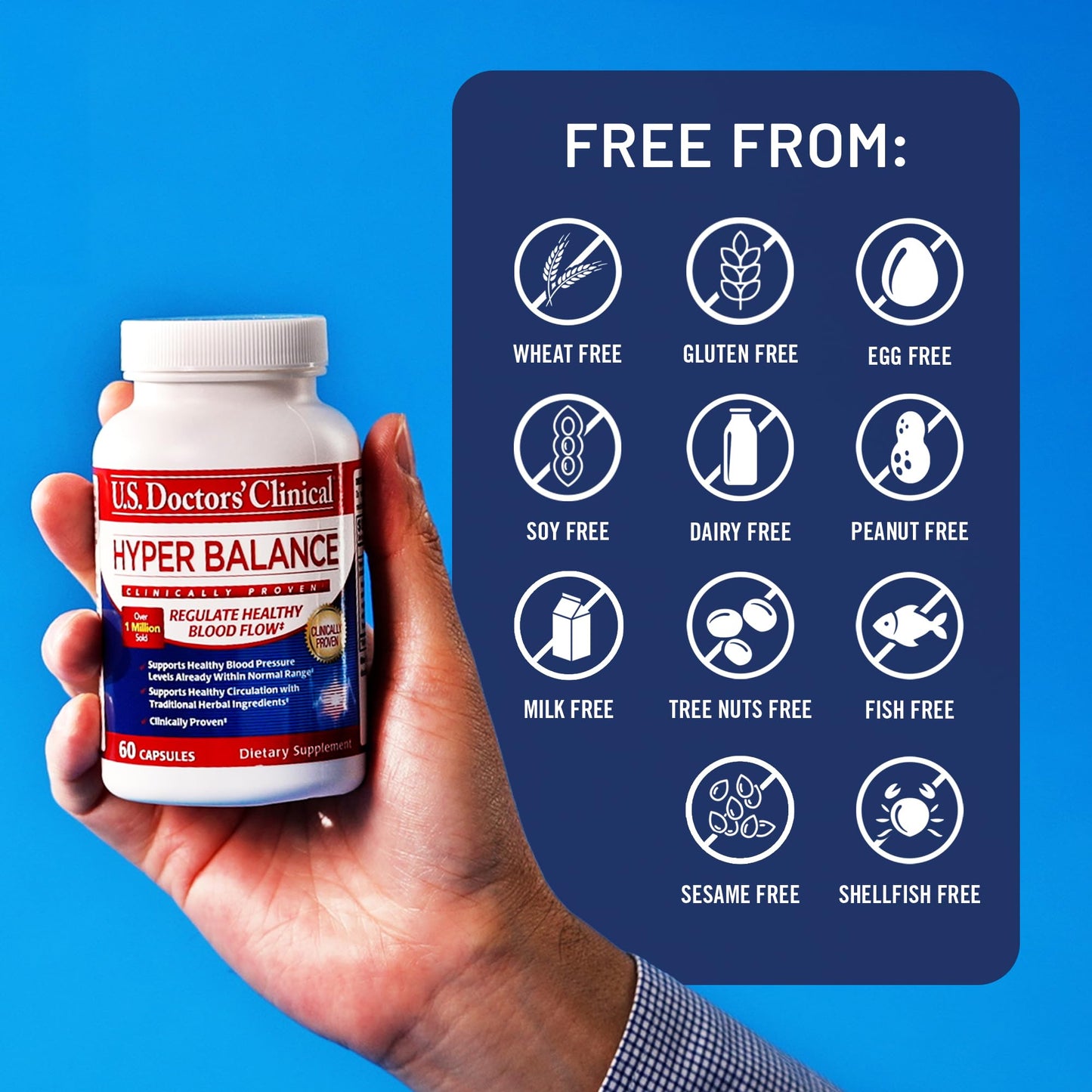 U.S.DOCTORS'CLINICAL HyperBalance Herbal Support for Liver with Eucommia Bark, Senna, Wild Chrysanthemum to Promote Regulation 60 Capsules