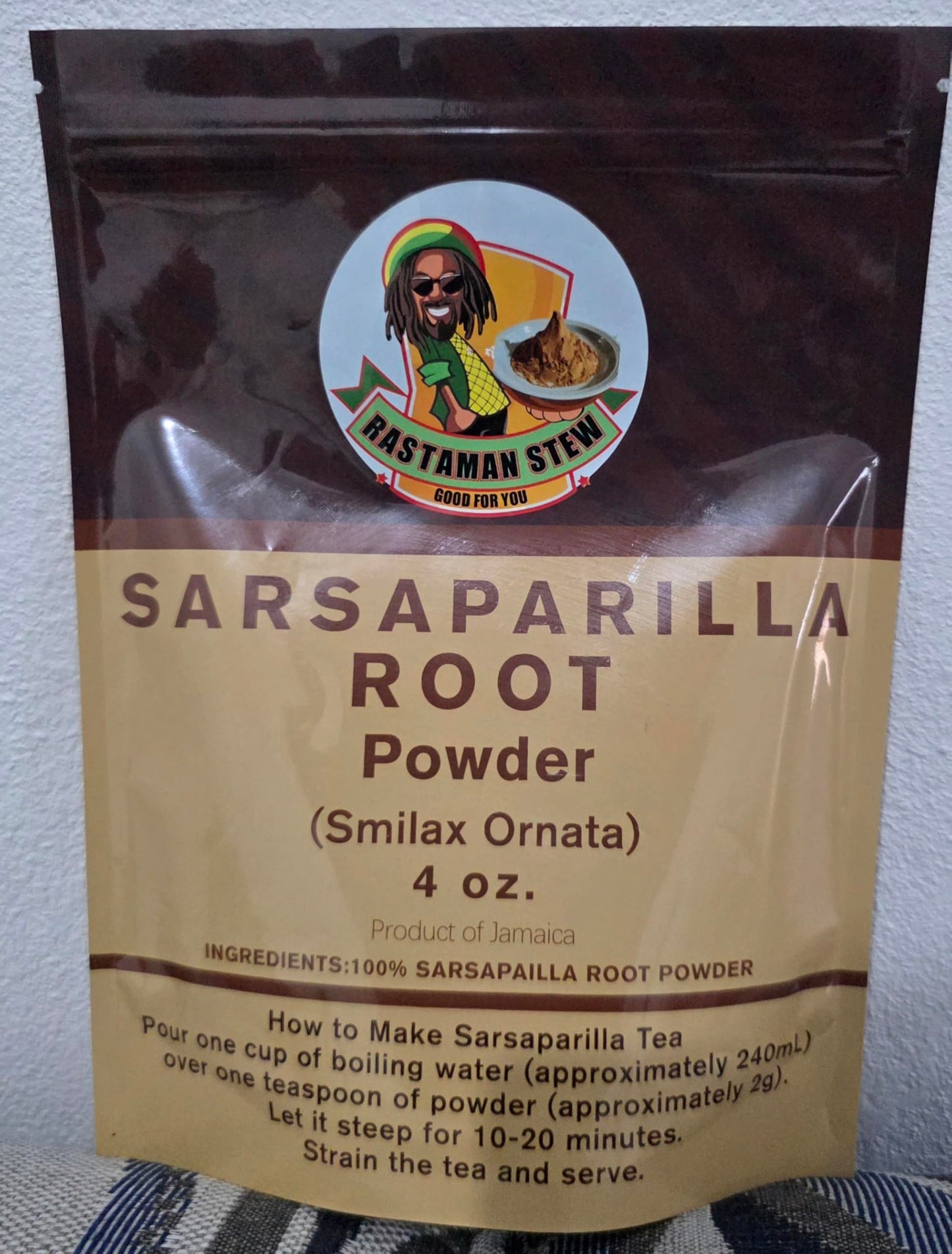 RastaMan Stew Organic Jamaican Sarsaparilla Root Powder 4 oz
