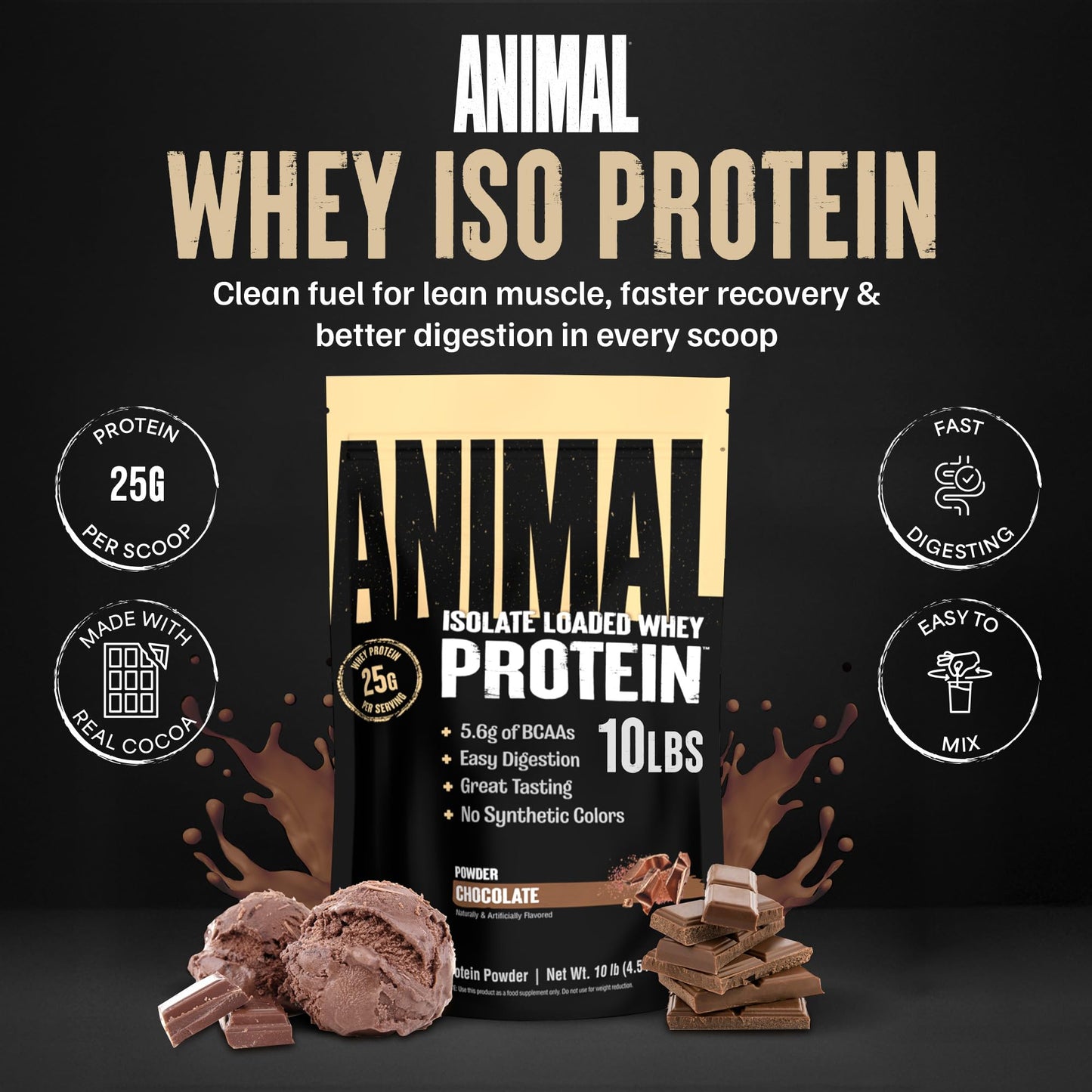 Animal Whey Isolate Protein Powder 160 Servings