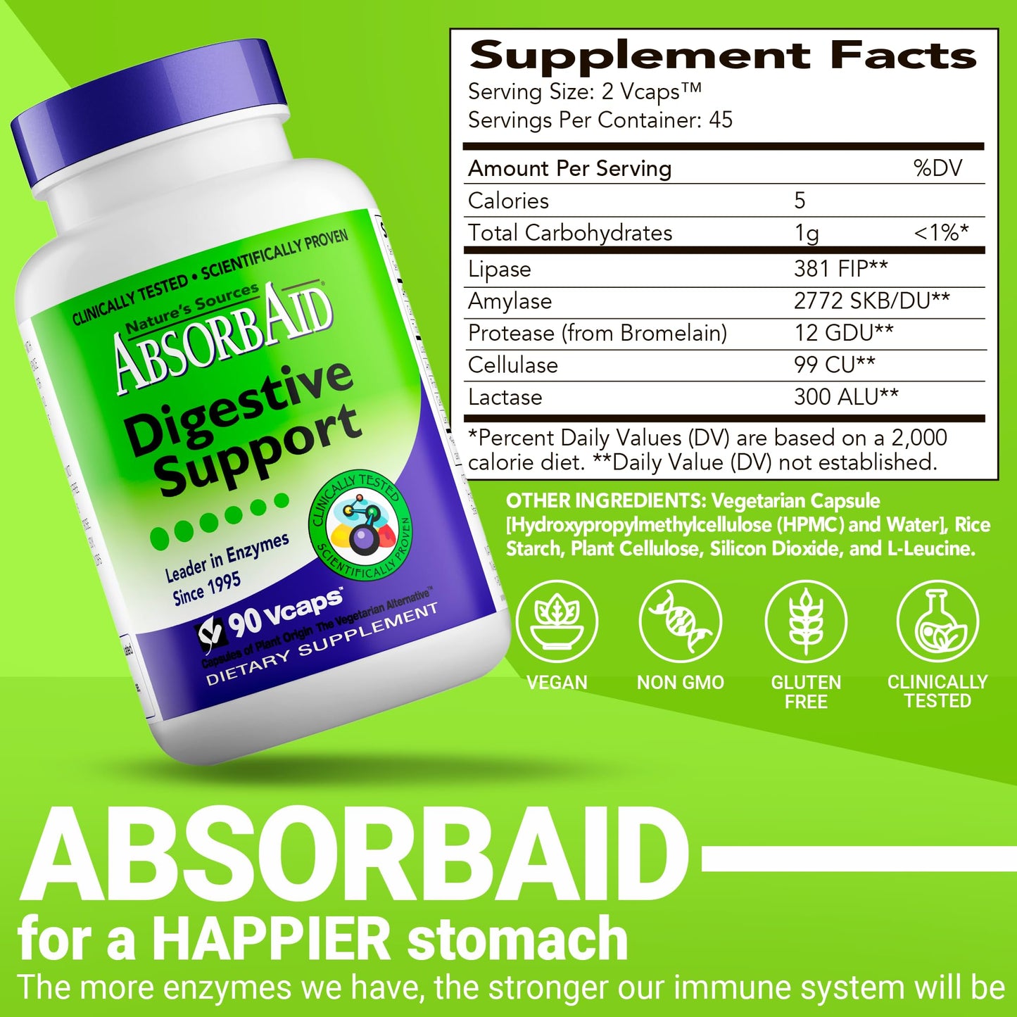AbsorbAid Digestive Support 90 Capsules