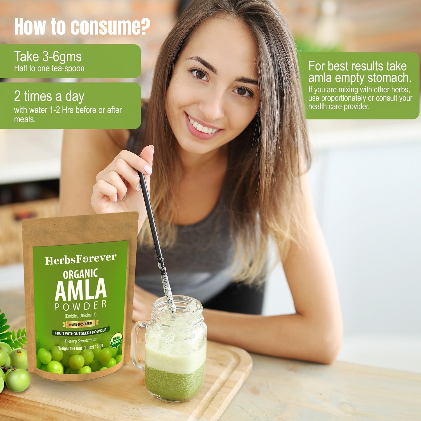 Herbsforever Amla Powder 16 oz Vitamin C